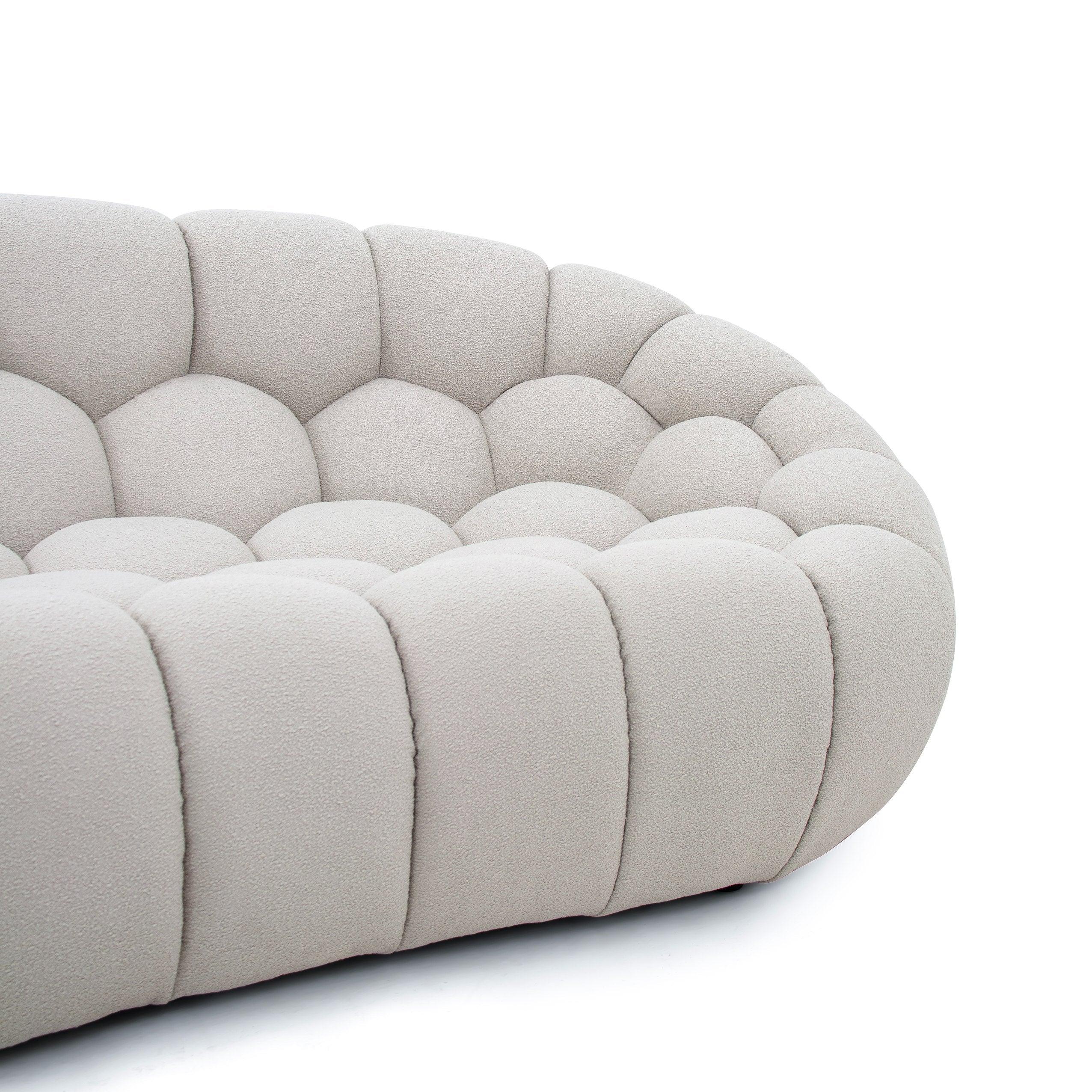 Divani Casa Yolonda Modern Curved Fabric Loveseat
