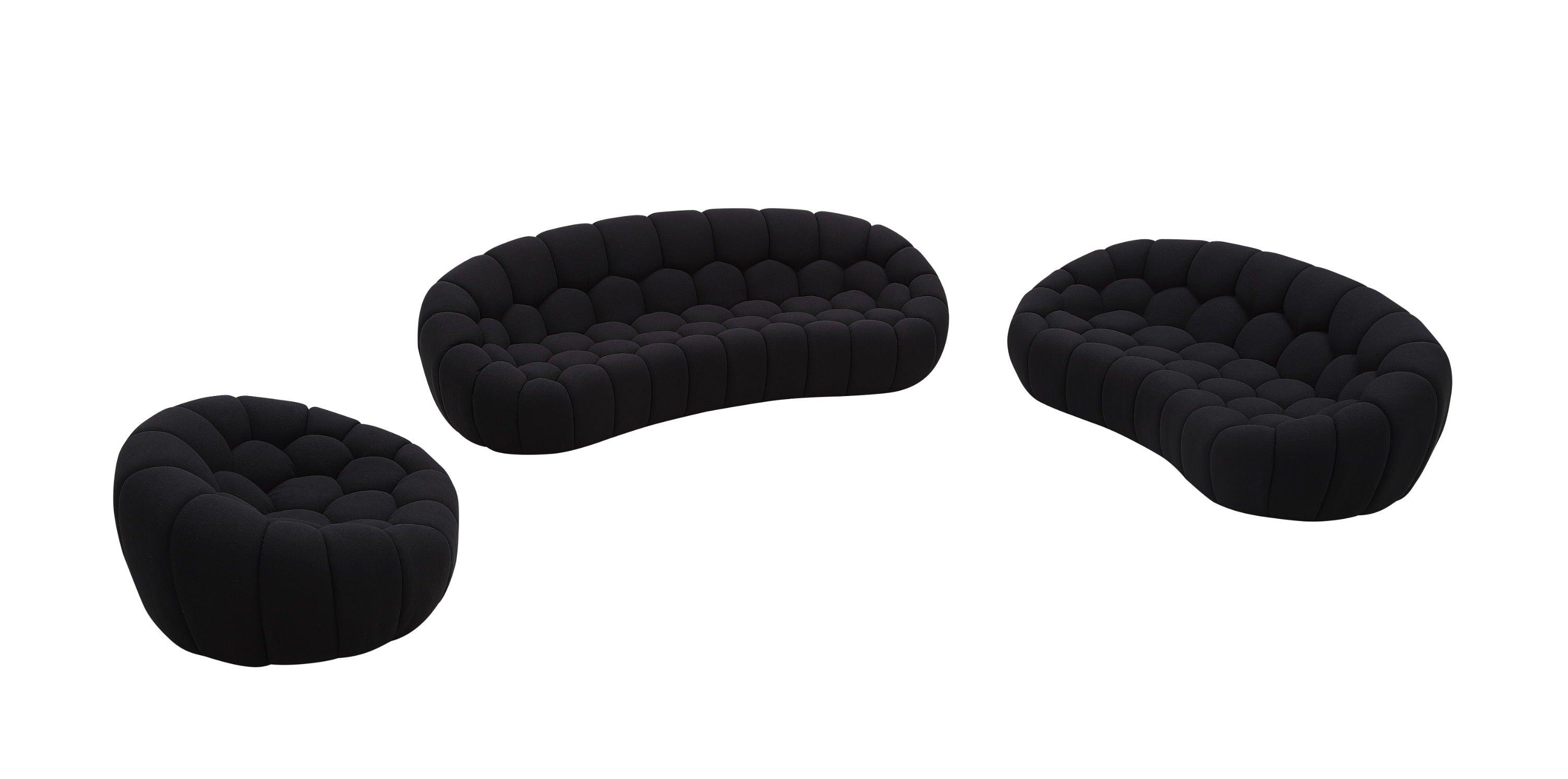 Divani Casa Yolonda Modern Curved Fabric Sofa Set