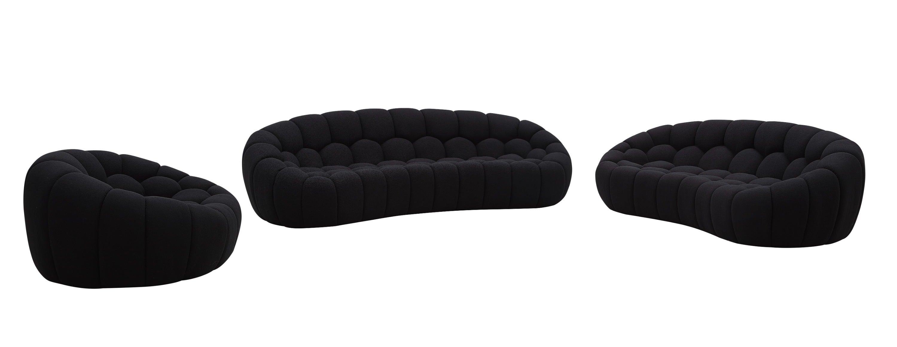 Divani Casa Yolonda Modern Curved Fabric Sofa Set