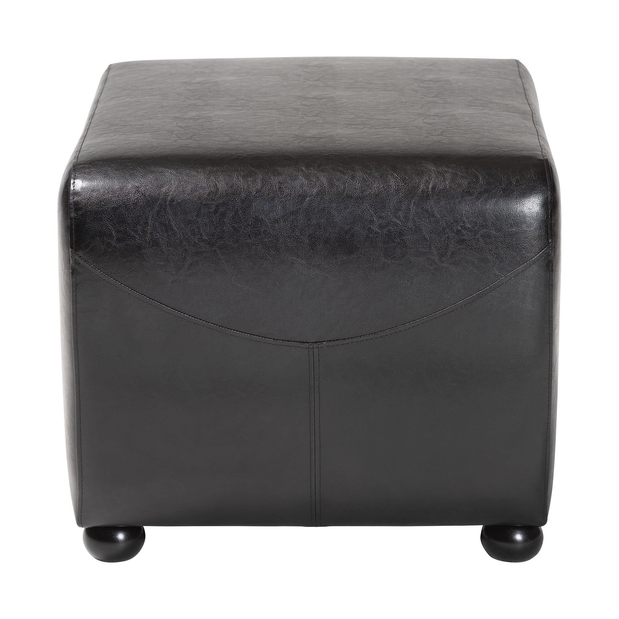 Faux Leather Ottoman