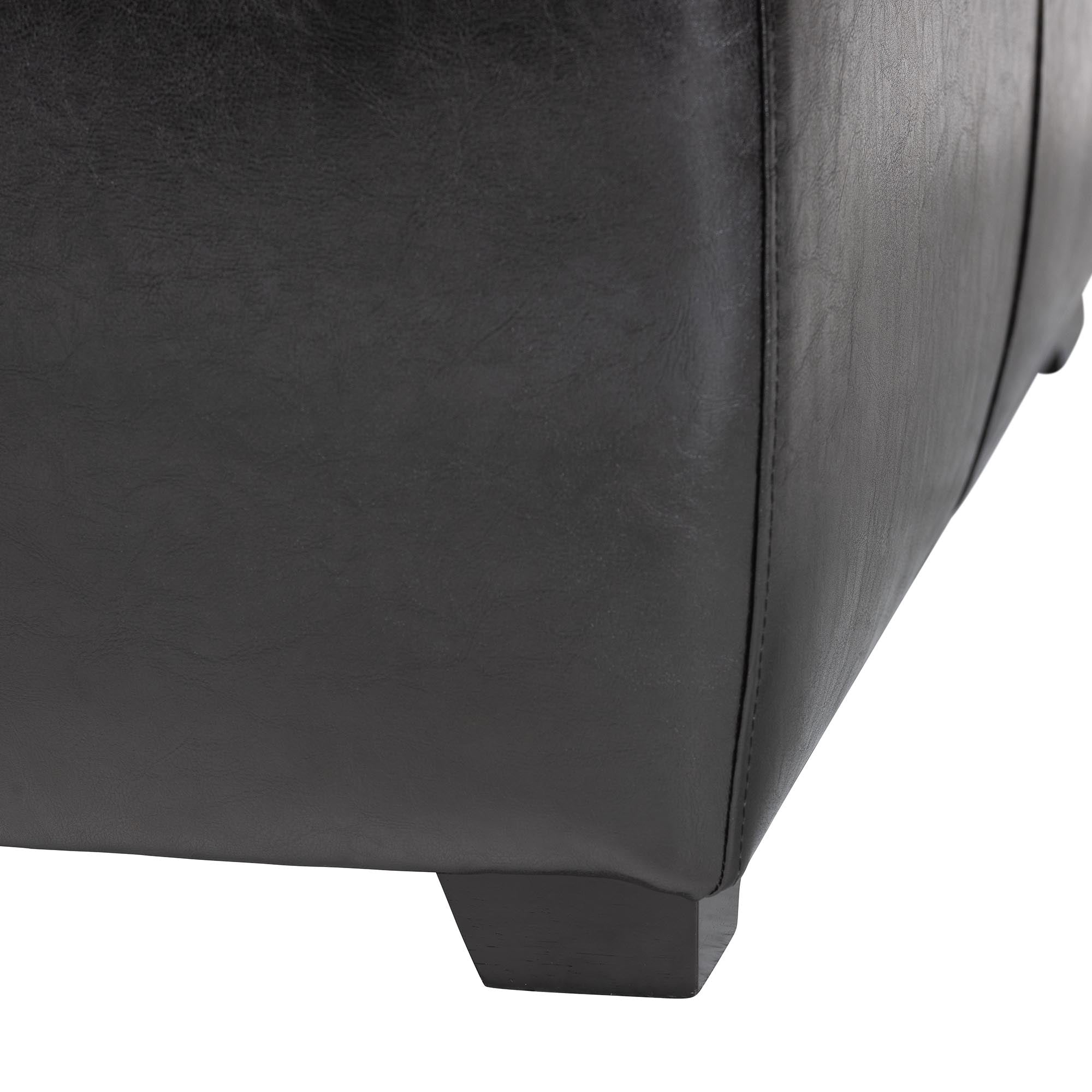 Faux Leather Square Ottoman