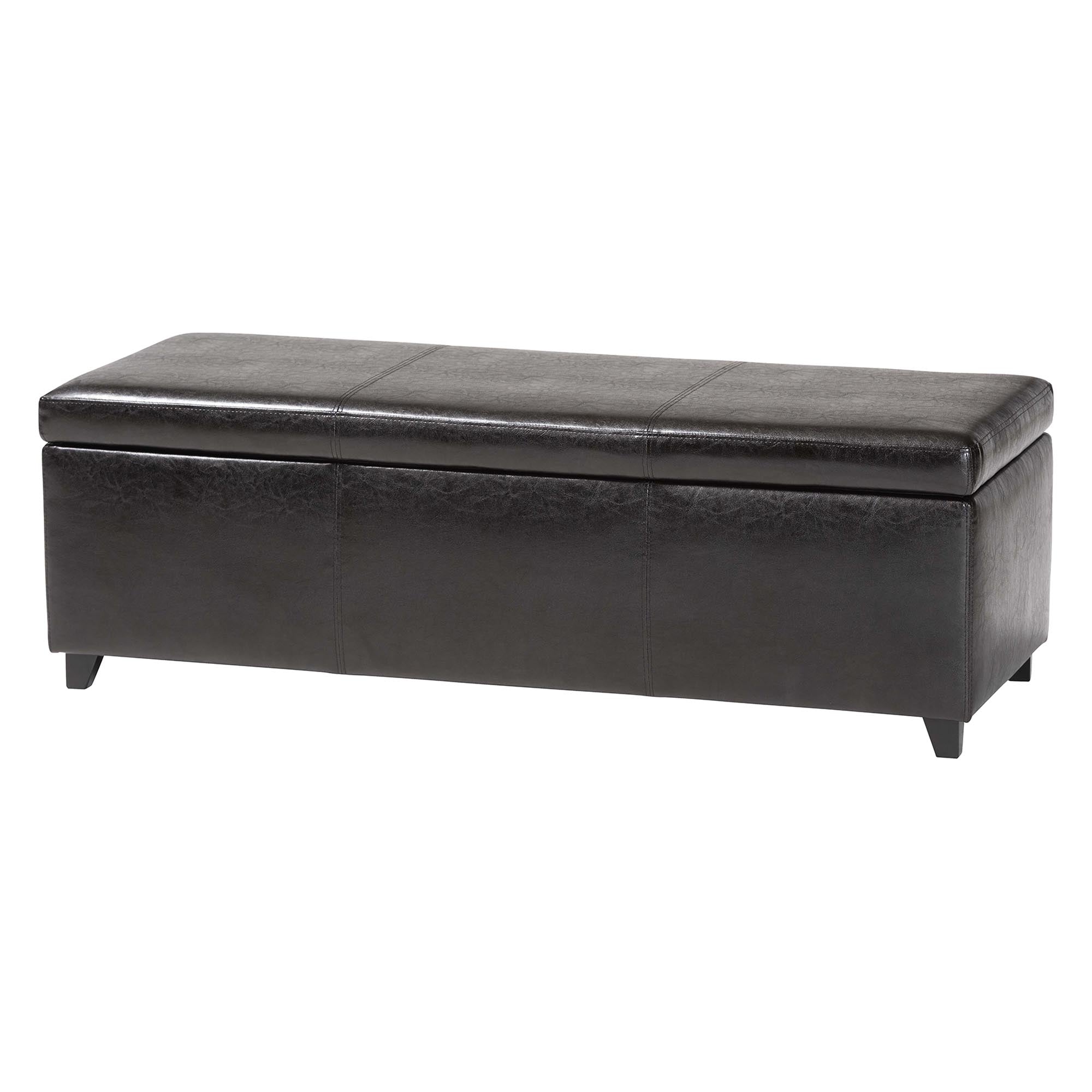 Faux Leather Storage Bench