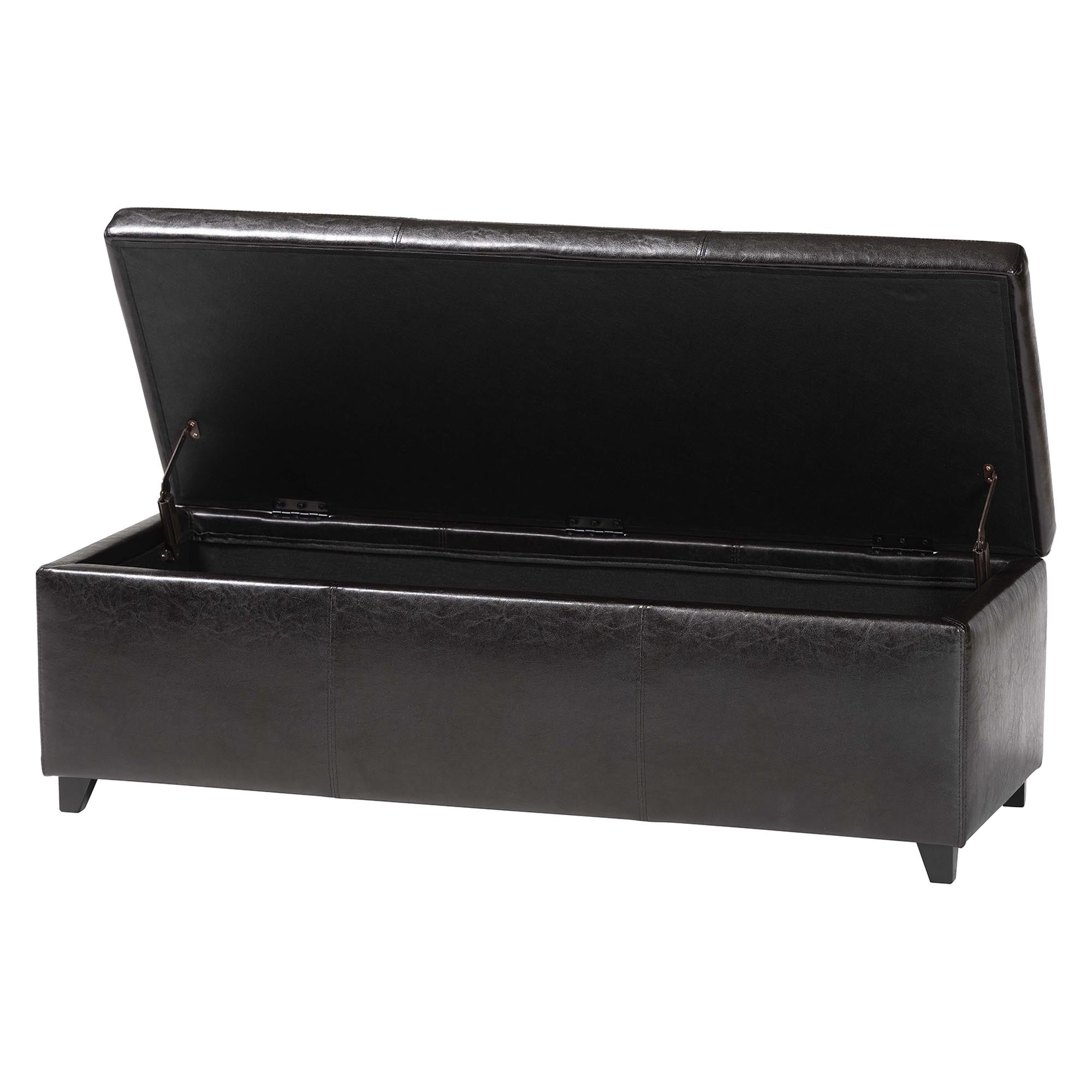 Faux Leather Storage Bench