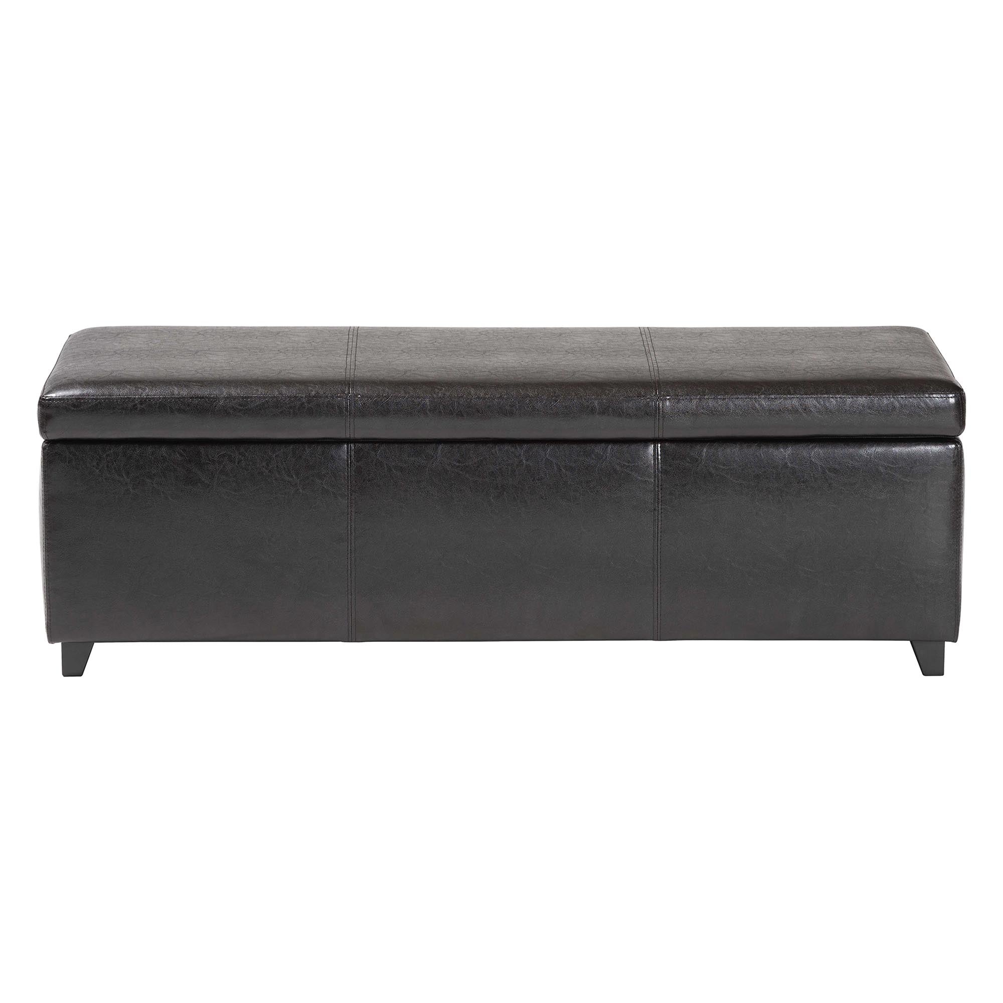 Faux Leather Storage Bench