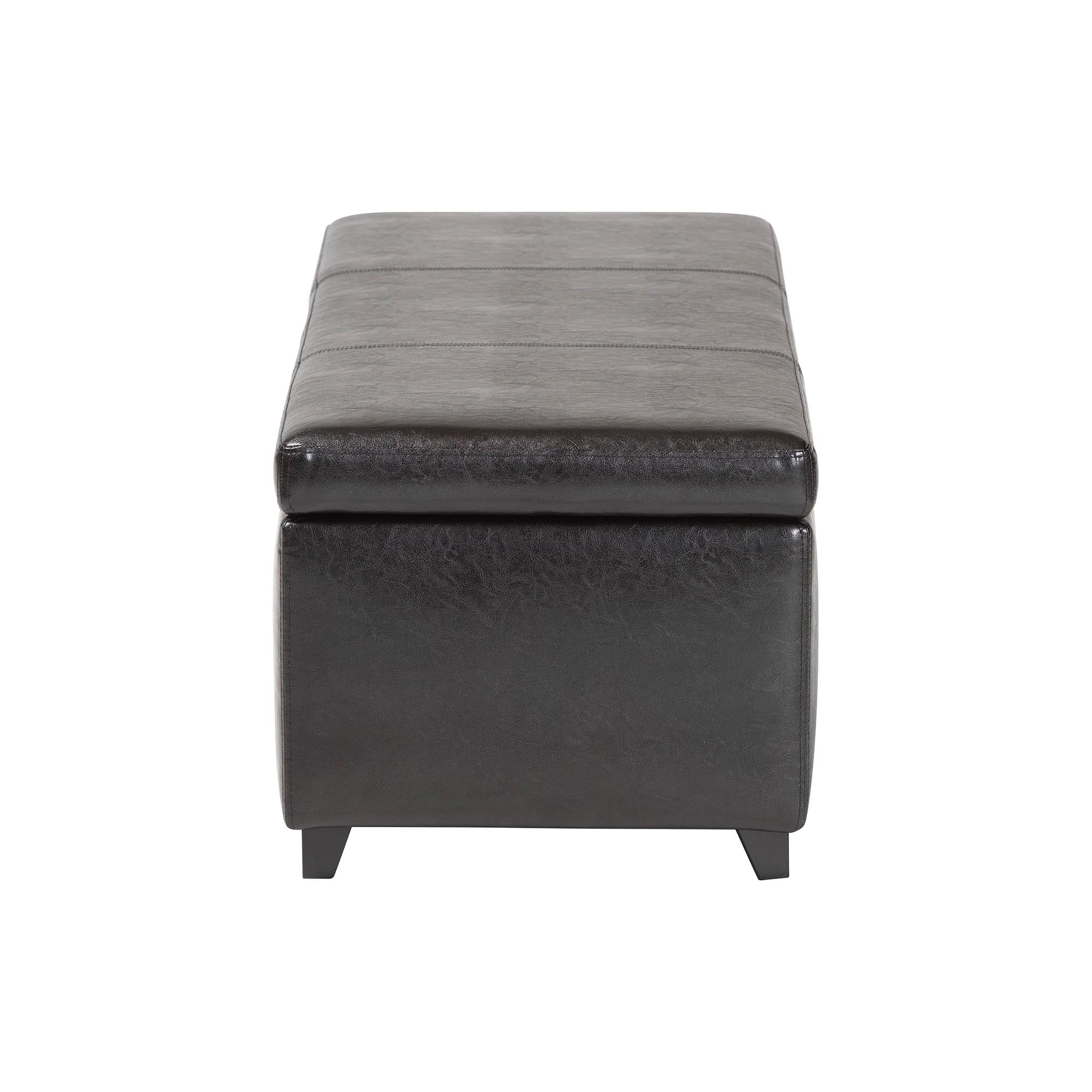 Faux Leather Storage Bench