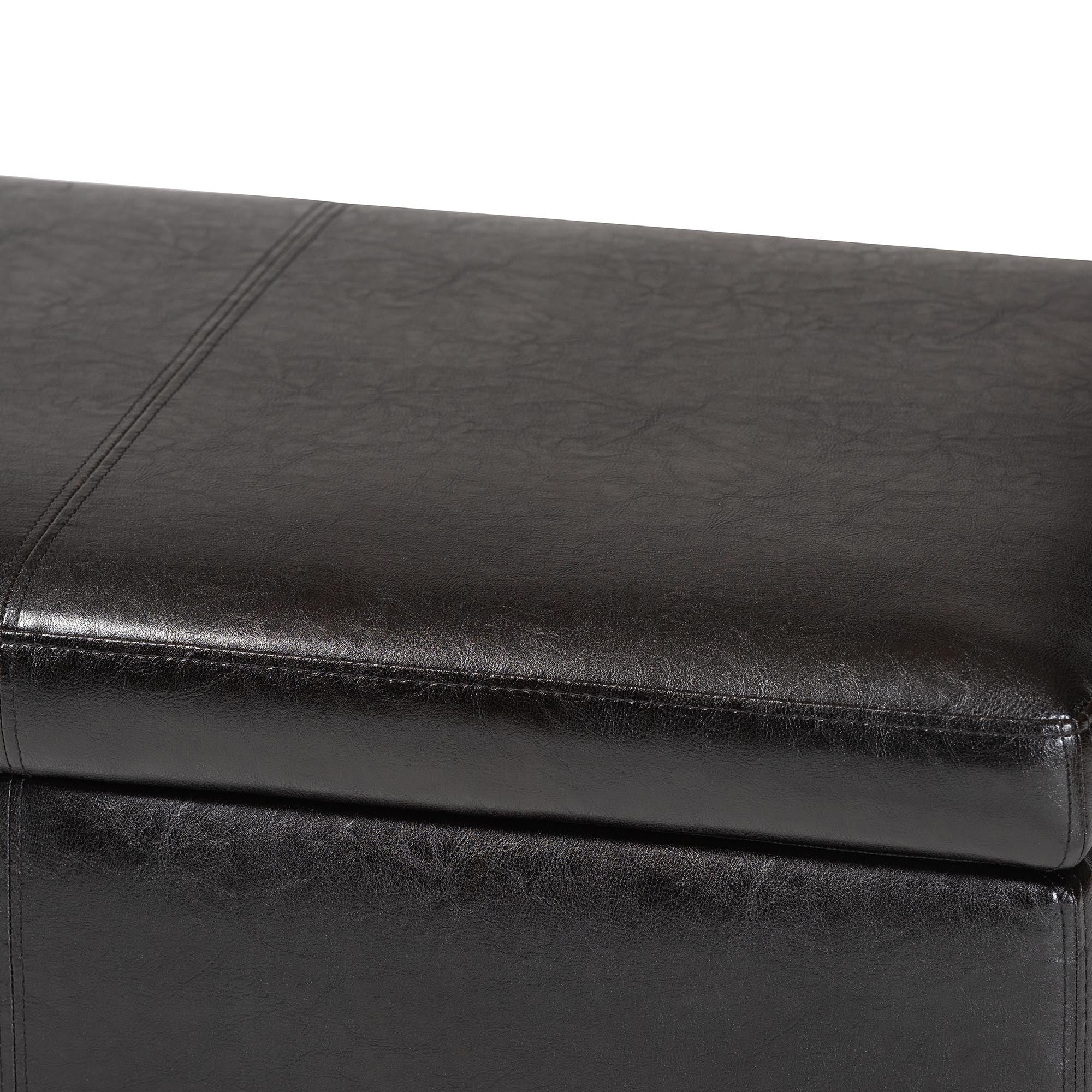 Faux Leather Storage Bench