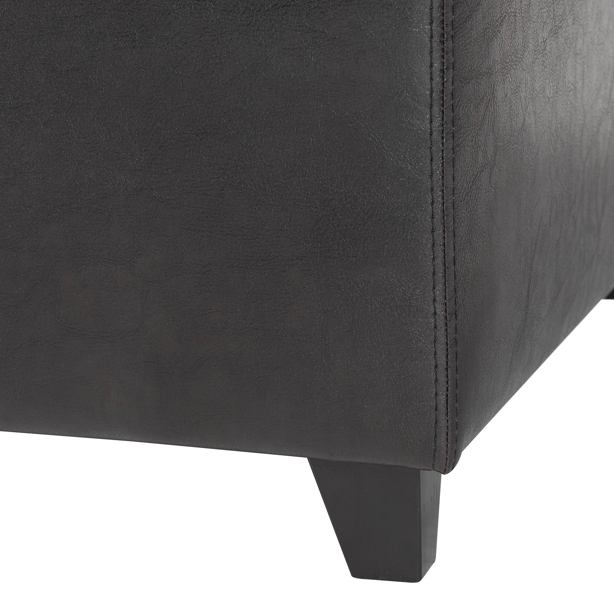 Faux Leather Storage Bench