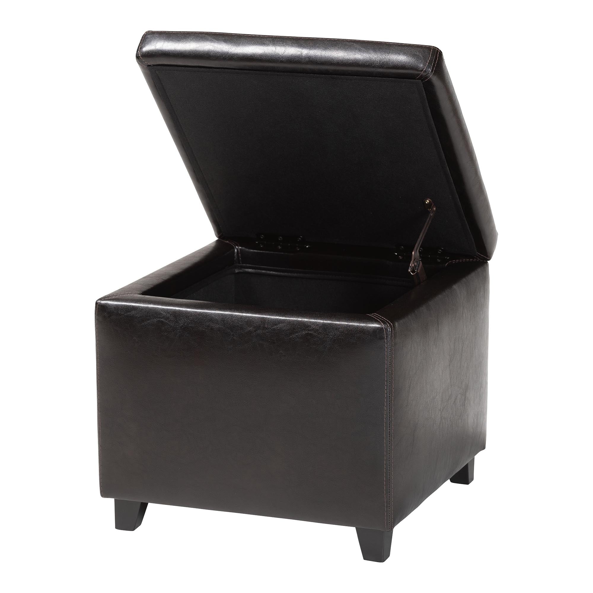 Faux Leather Small Storage Cube Ottoman