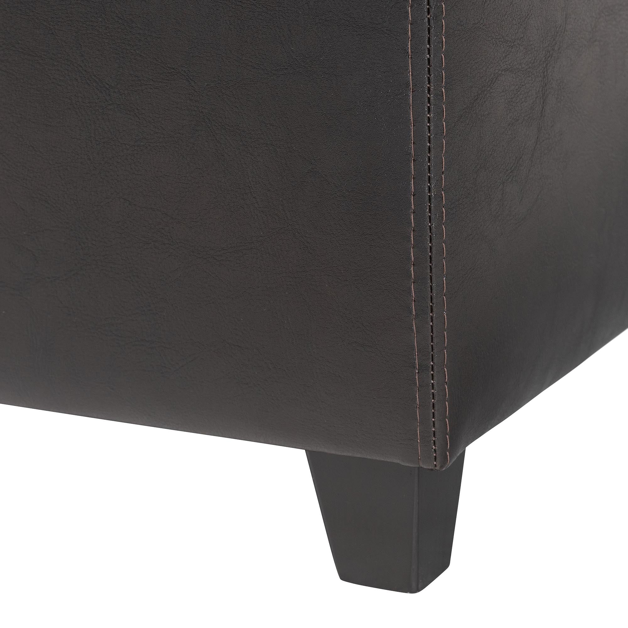 Faux Leather Small Storage Cube Ottoman