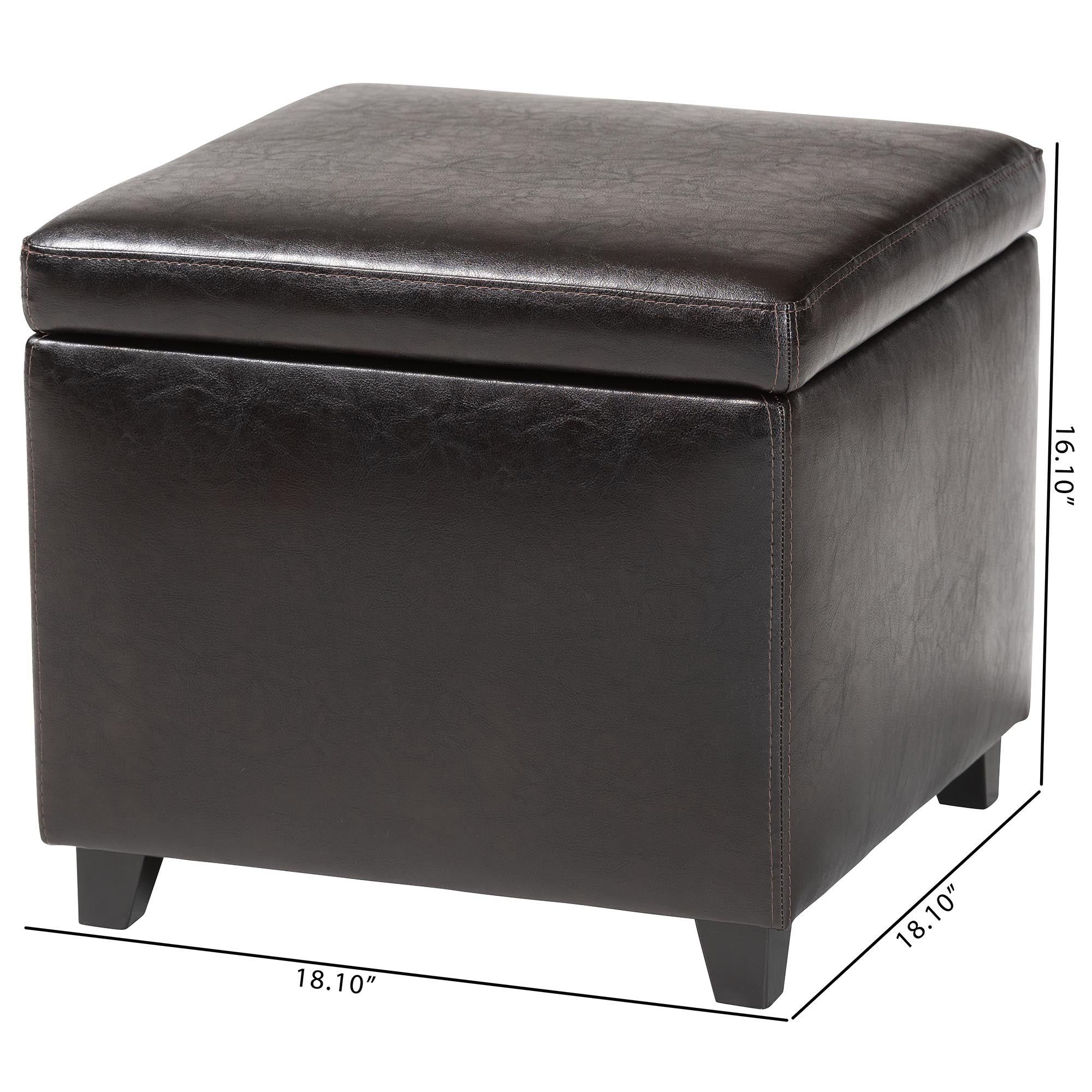 Faux Leather Small Storage Cube Ottoman
