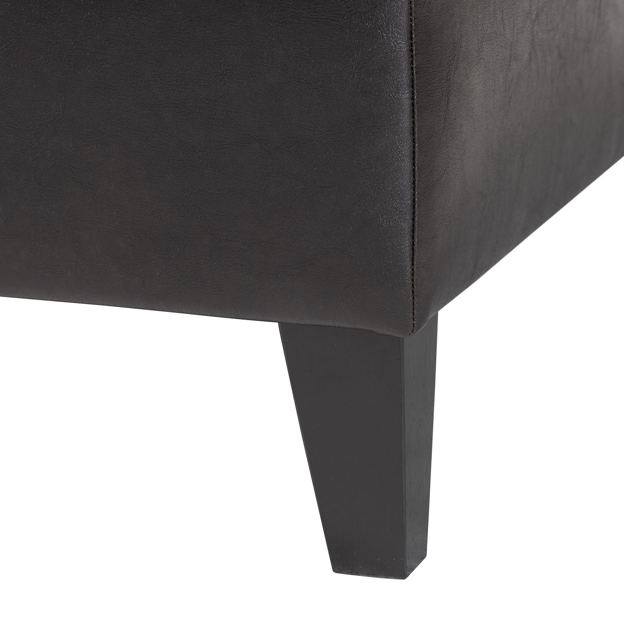 Faux Leather Storage Cocktail Ottoman