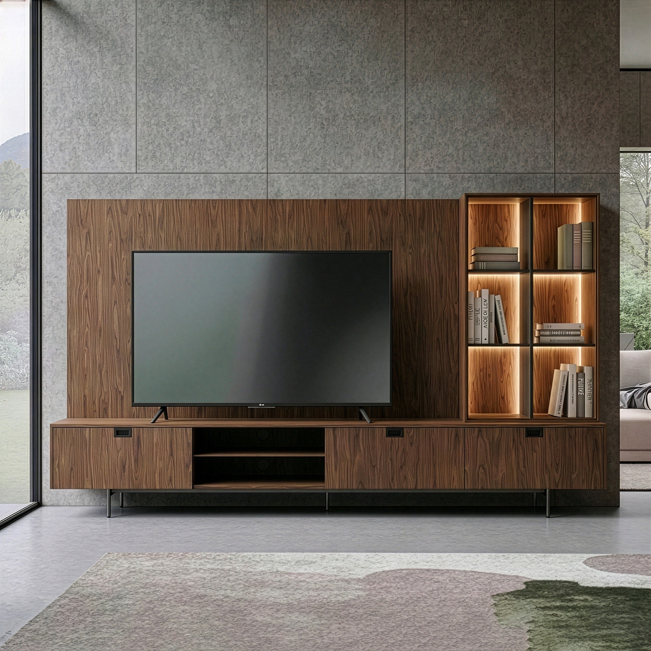 Raskin Contemporary Entertainment Center w/ LED Lighting