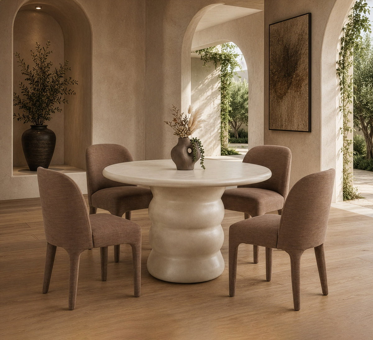 Sosso - Modern Round Fiberform Dining Table