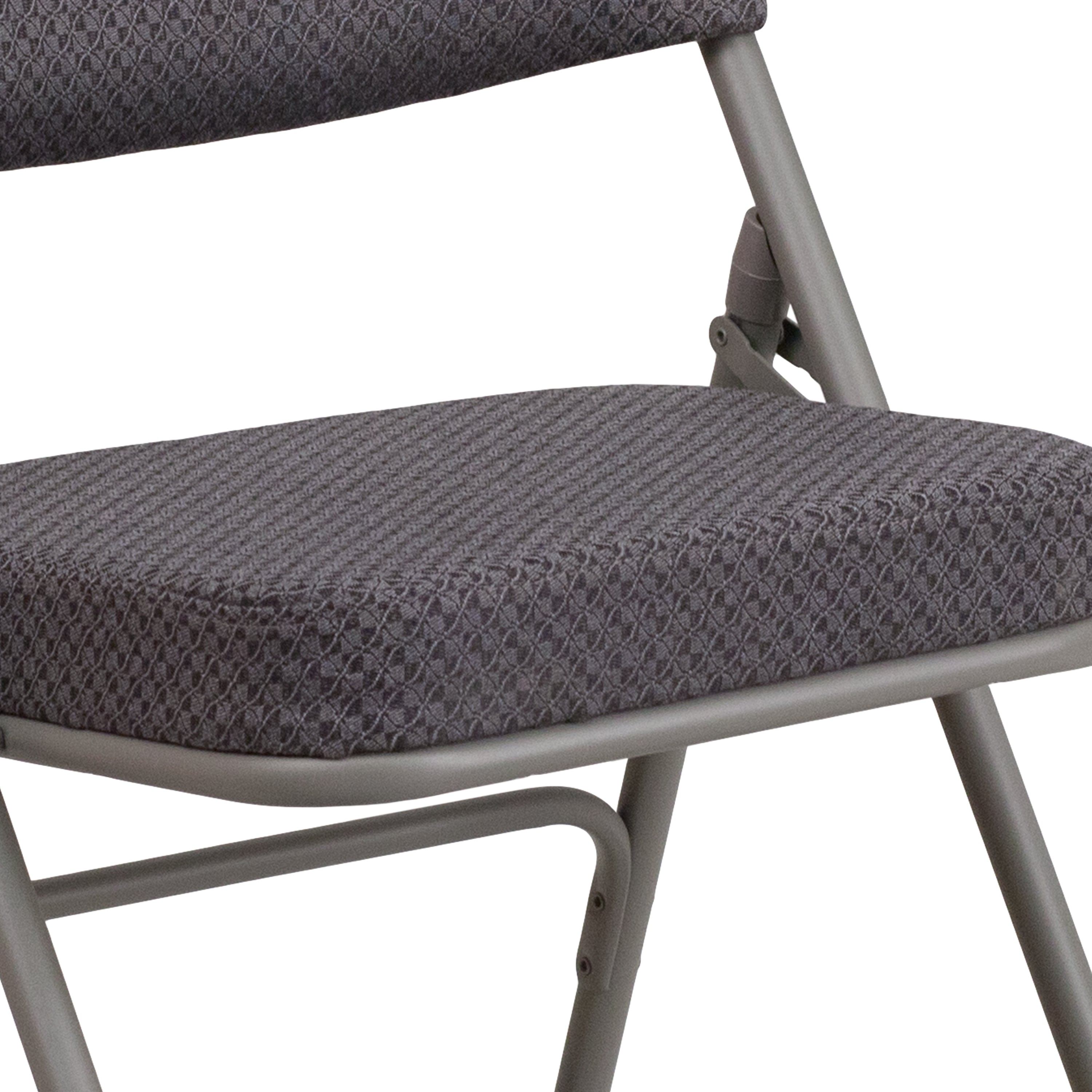 2 Pack HERCULES Series Premium Curved Triple Braced & Hinged Fabric Upholstered Metal Folding Chair-Metal Folding Chair-Flash Furniture-Wall2Wall Furnishings