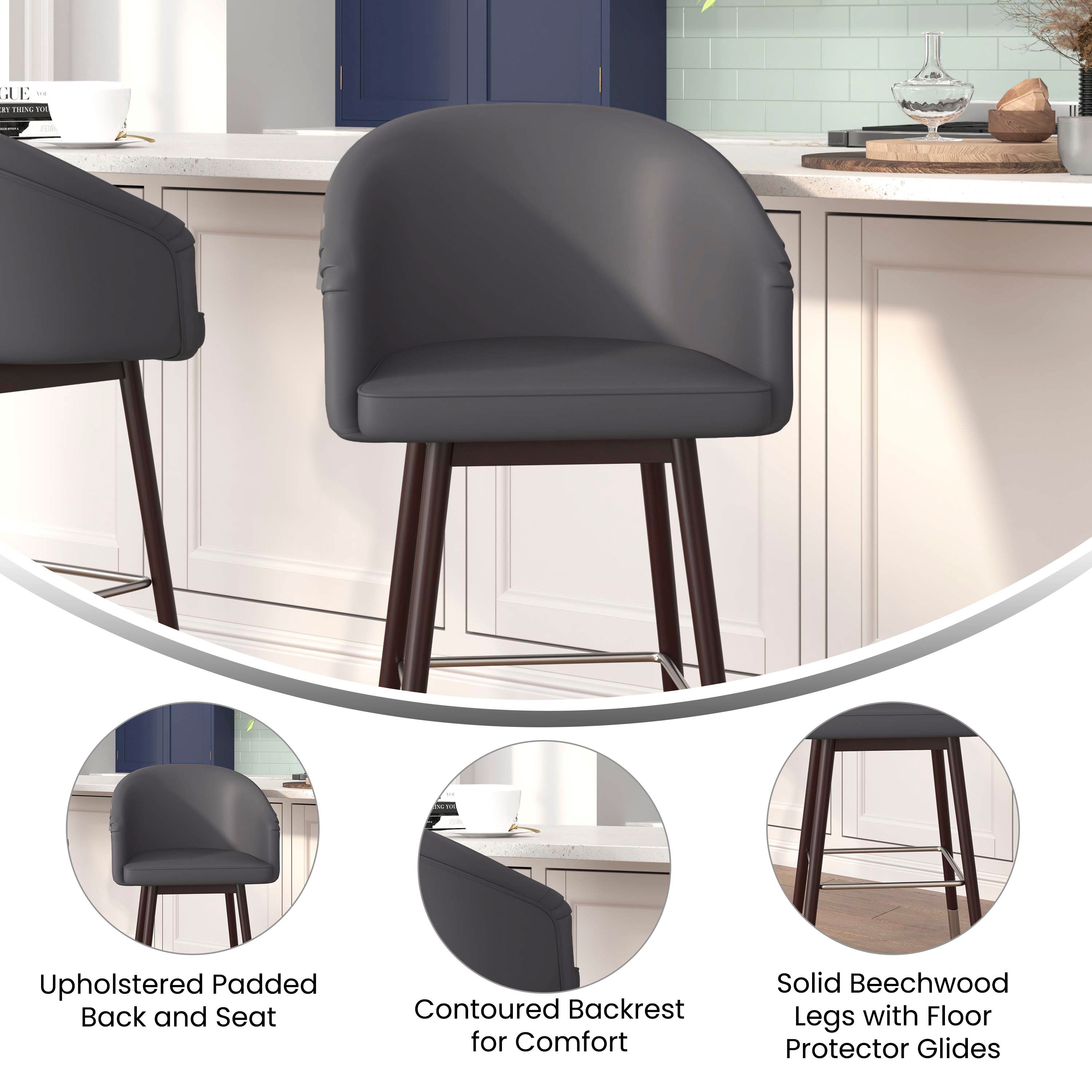 Margo Commercial Grade Mid-Back Modern Barstool with Beechwood Legs and Curved Back - Set of 2-Barstool-Flash Furniture-Wall2Wall Furnishings
