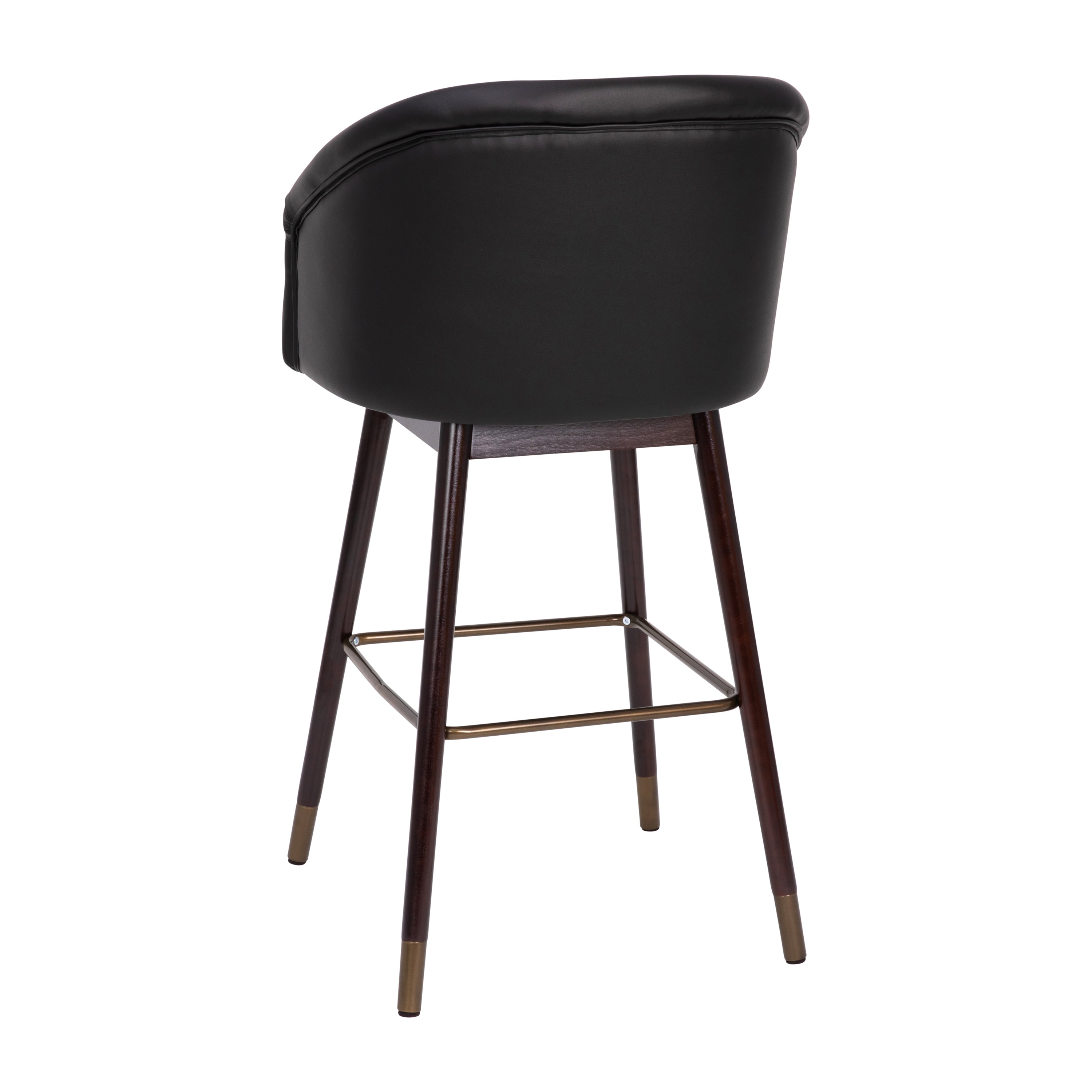Margo Mid-Back Modern Barstool with Beechwood Legs and Curved Back - Set of 2