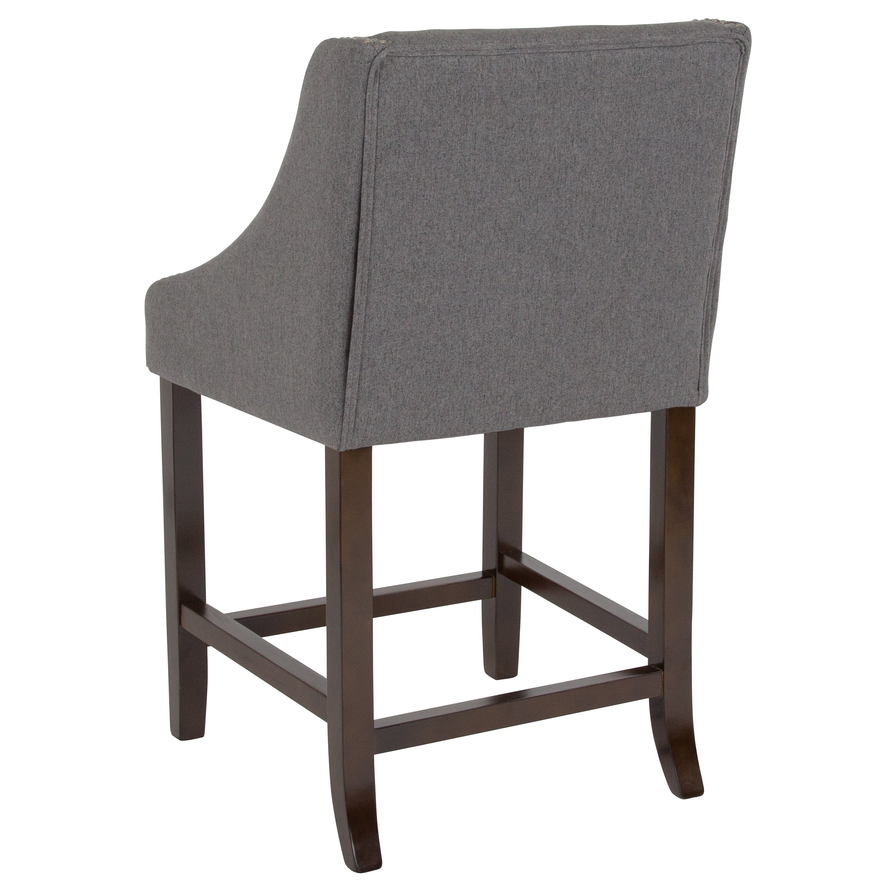 Carmel Series 24" High Transitional Wood Counter Height Stool with Accent Nail Trim, Set of 2-Counter Stool-Flash Furniture-Wall2Wall Furnishings