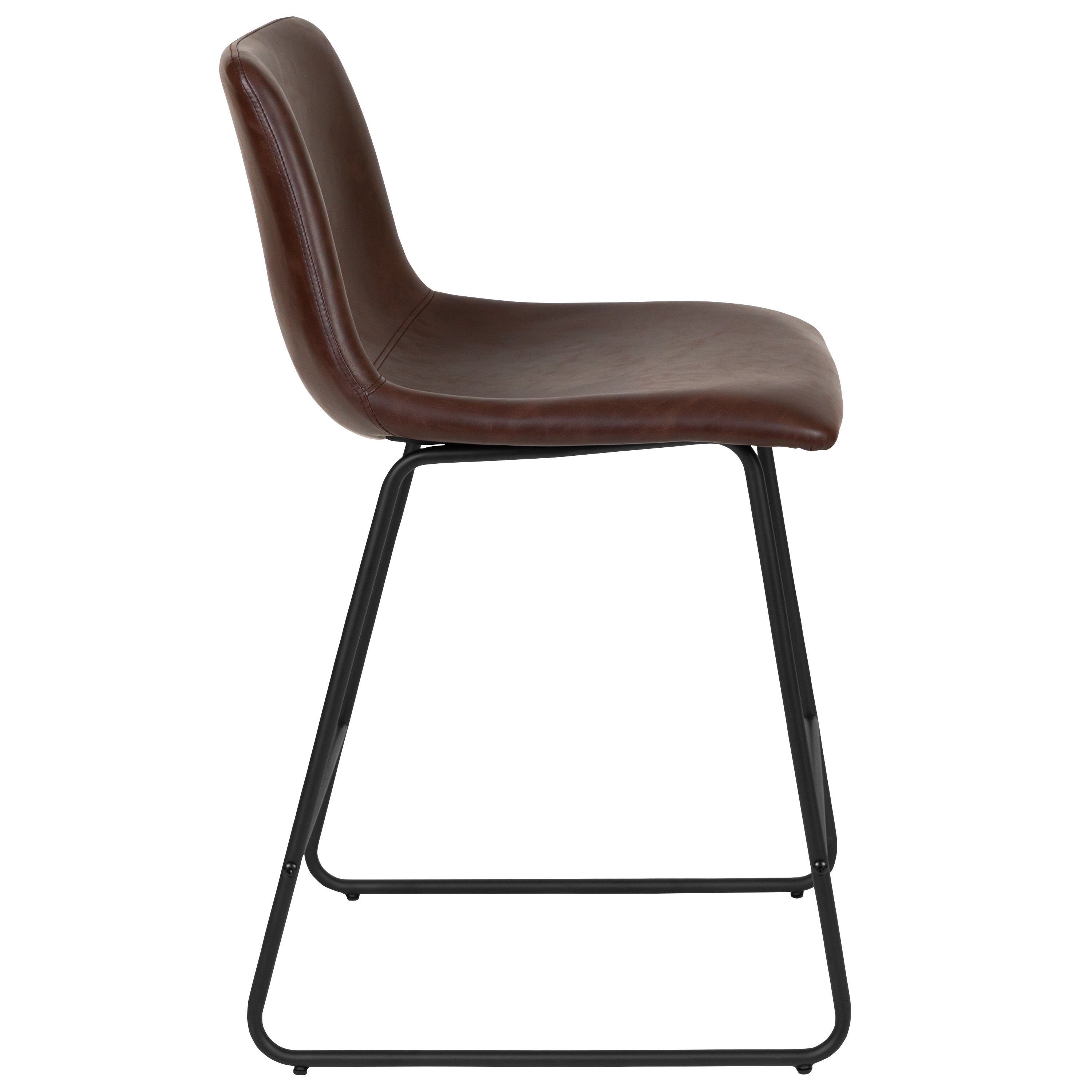 24 Inch LeatherSoft Counter Height Barstools, Set of 2