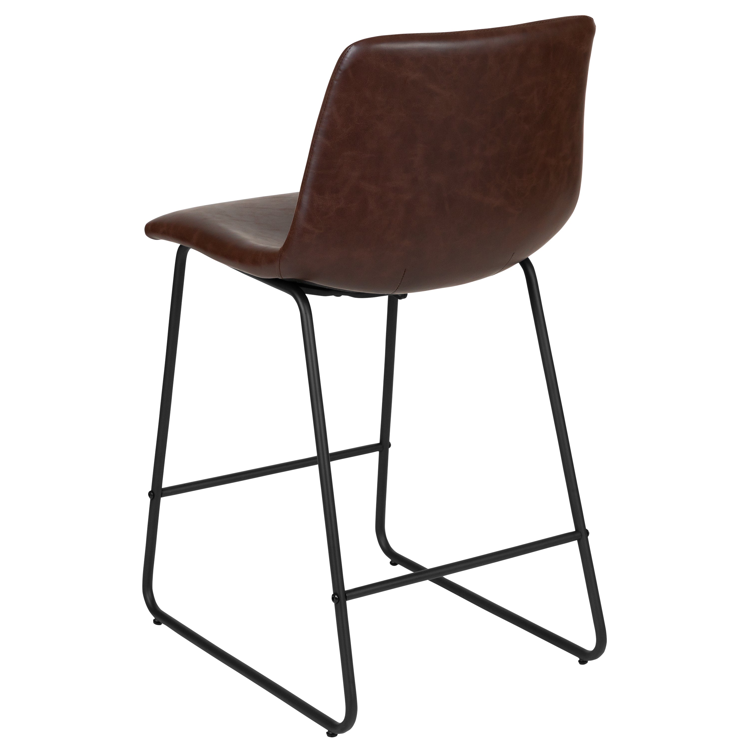 24 Inch LeatherSoft Counter Height Barstools, Set of 2