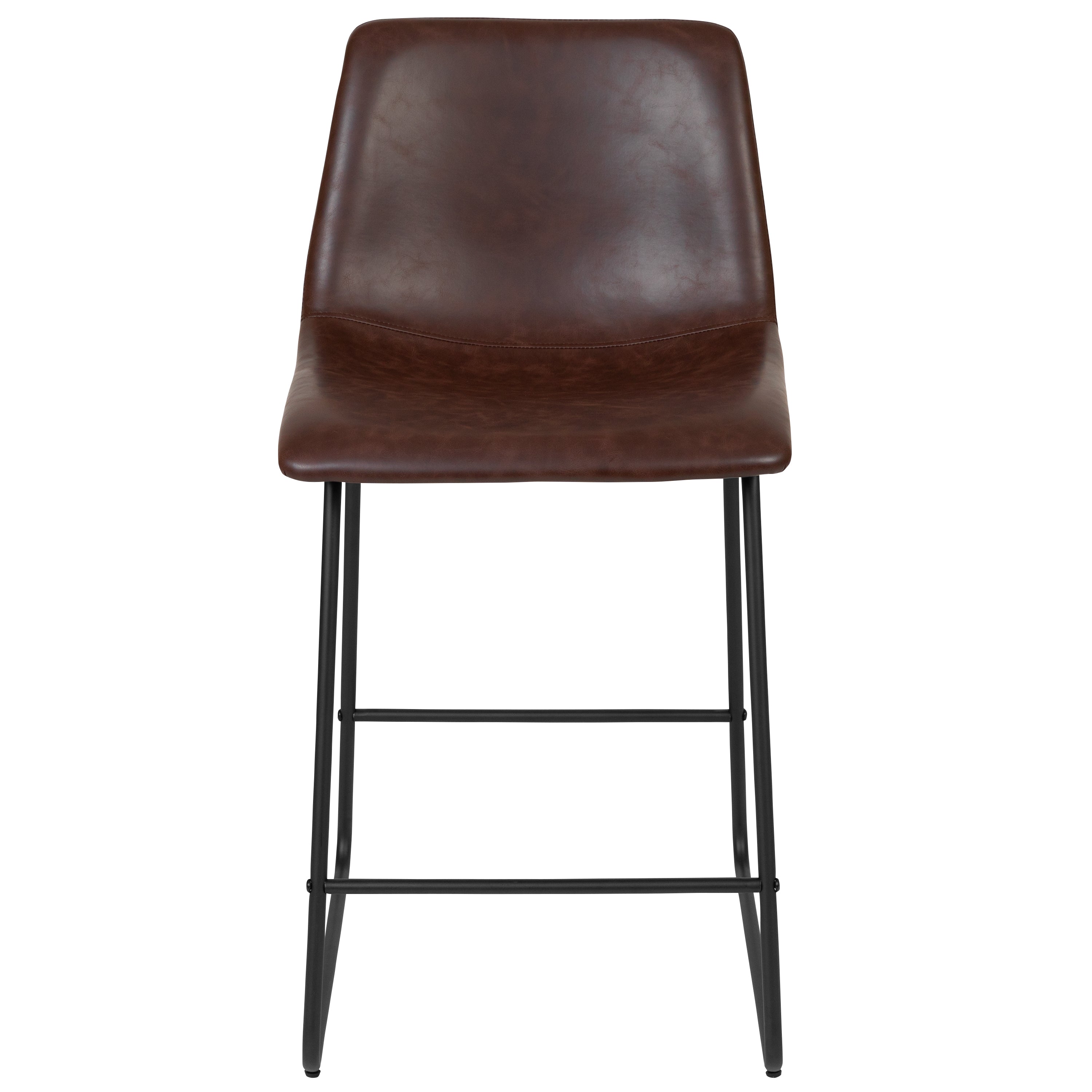 24 Inch LeatherSoft Counter Height Barstools, Set of 2