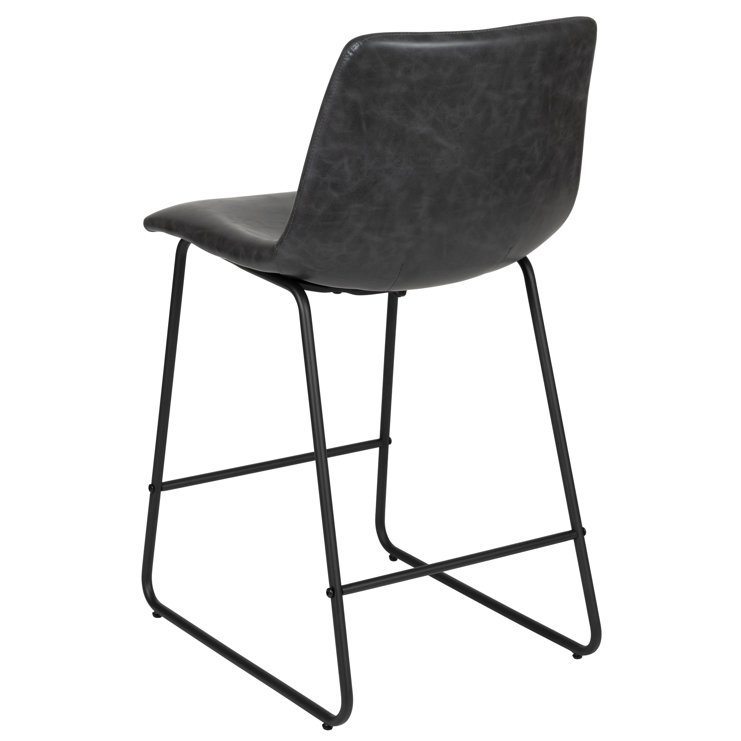 24 Inch LeatherSoft Counter Height Barstools, Set of 2