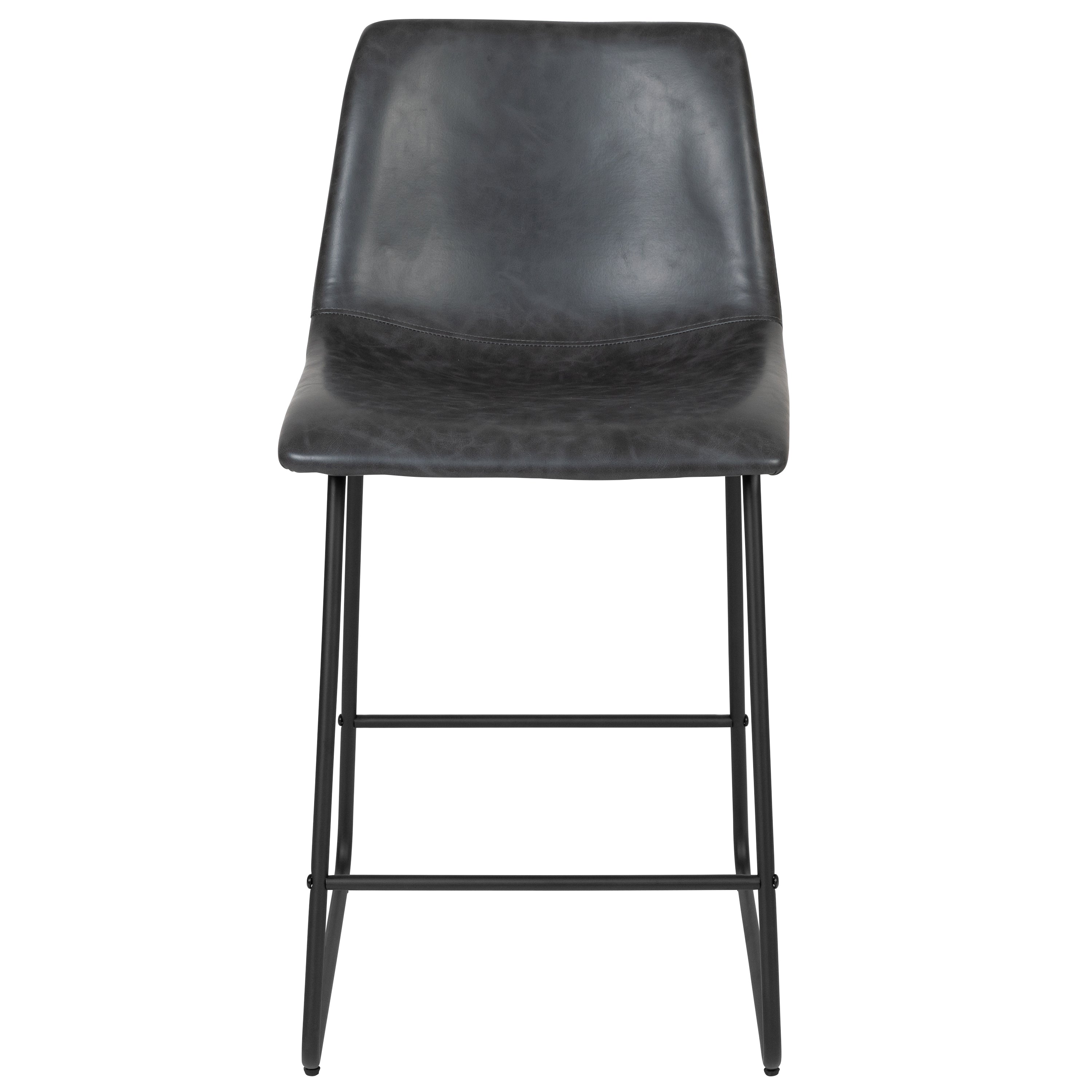 24 Inch LeatherSoft Counter Height Barstools, Set of 2