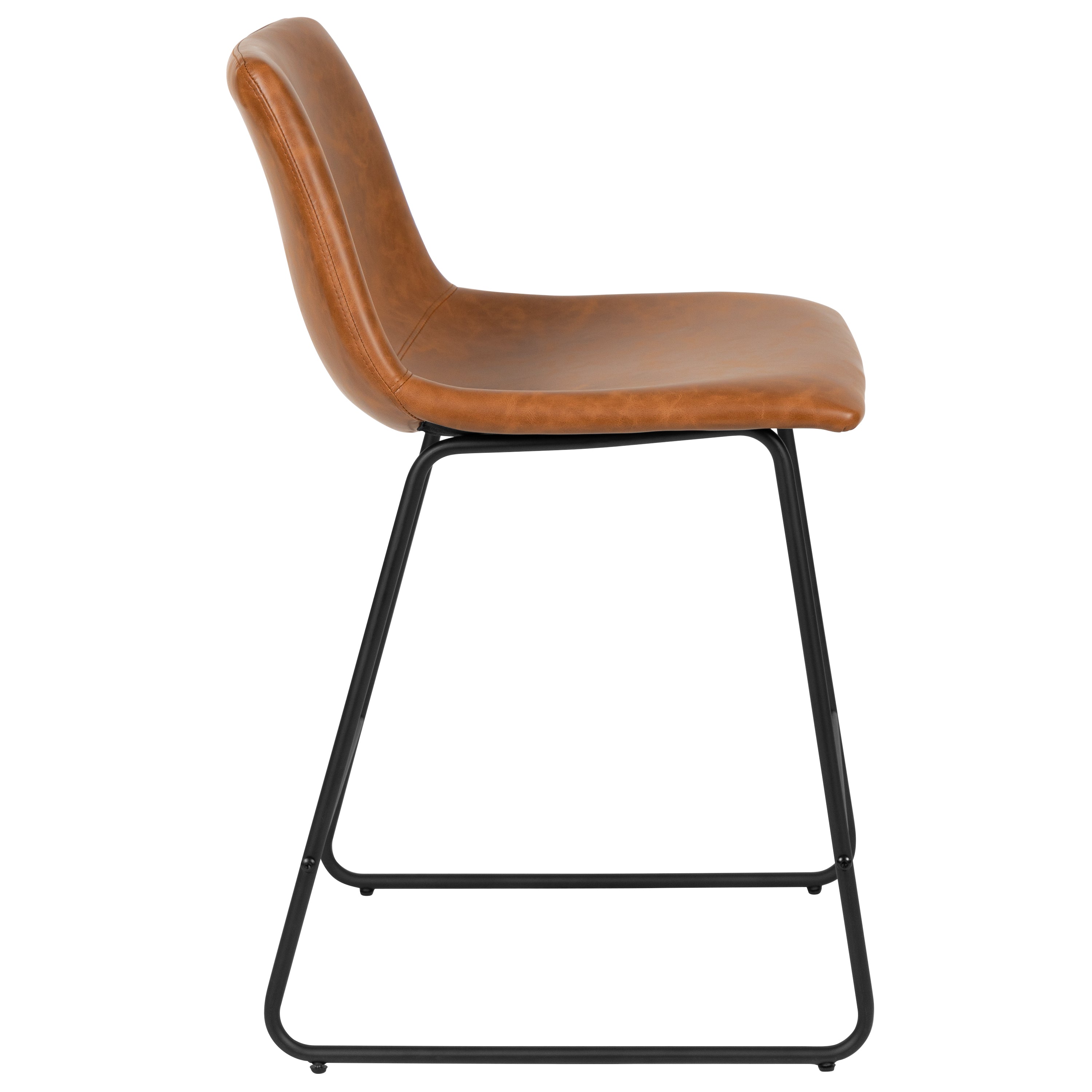 24 Inch LeatherSoft Counter Height Barstools, Set of 2