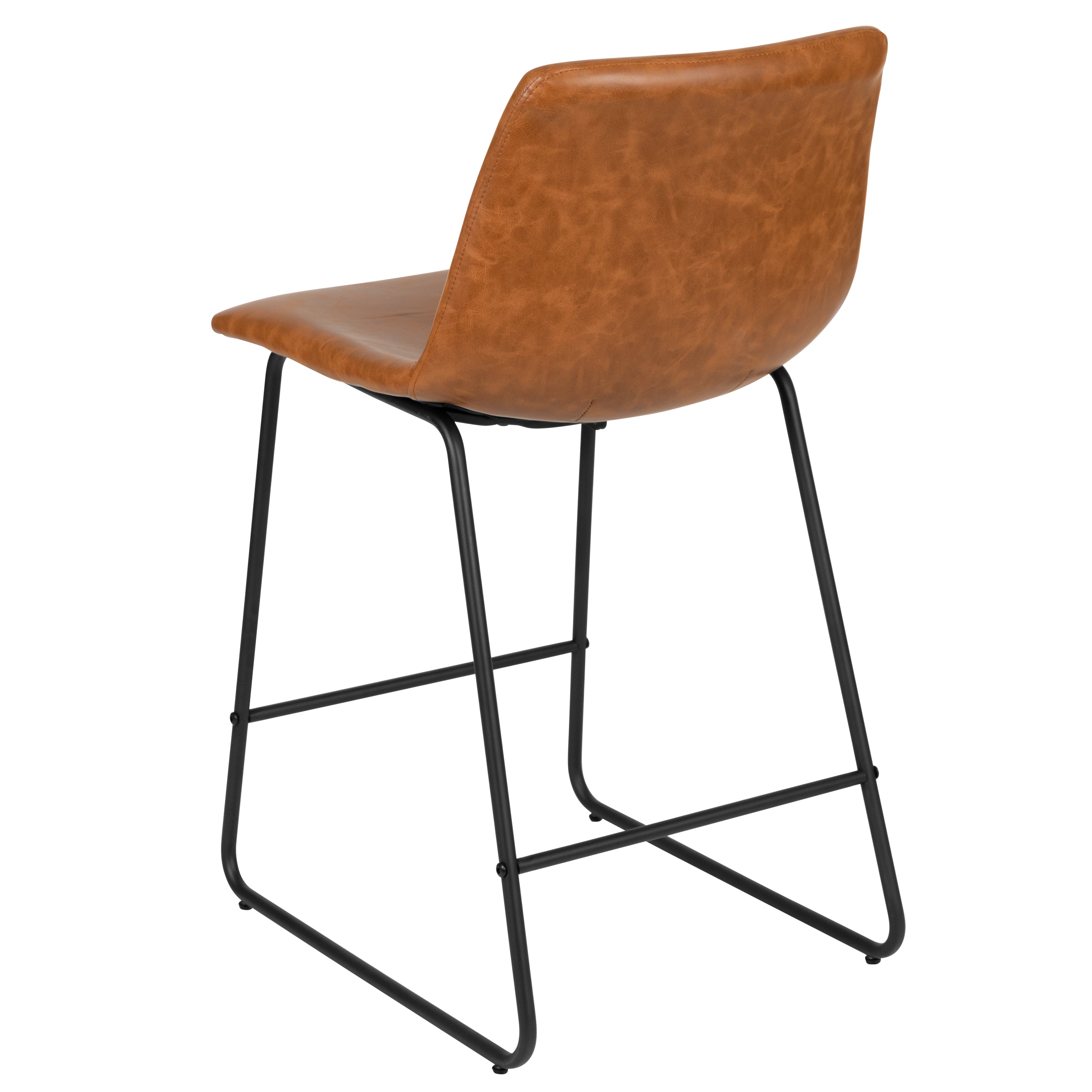 24 Inch LeatherSoft Counter Height Barstools, Set of 2