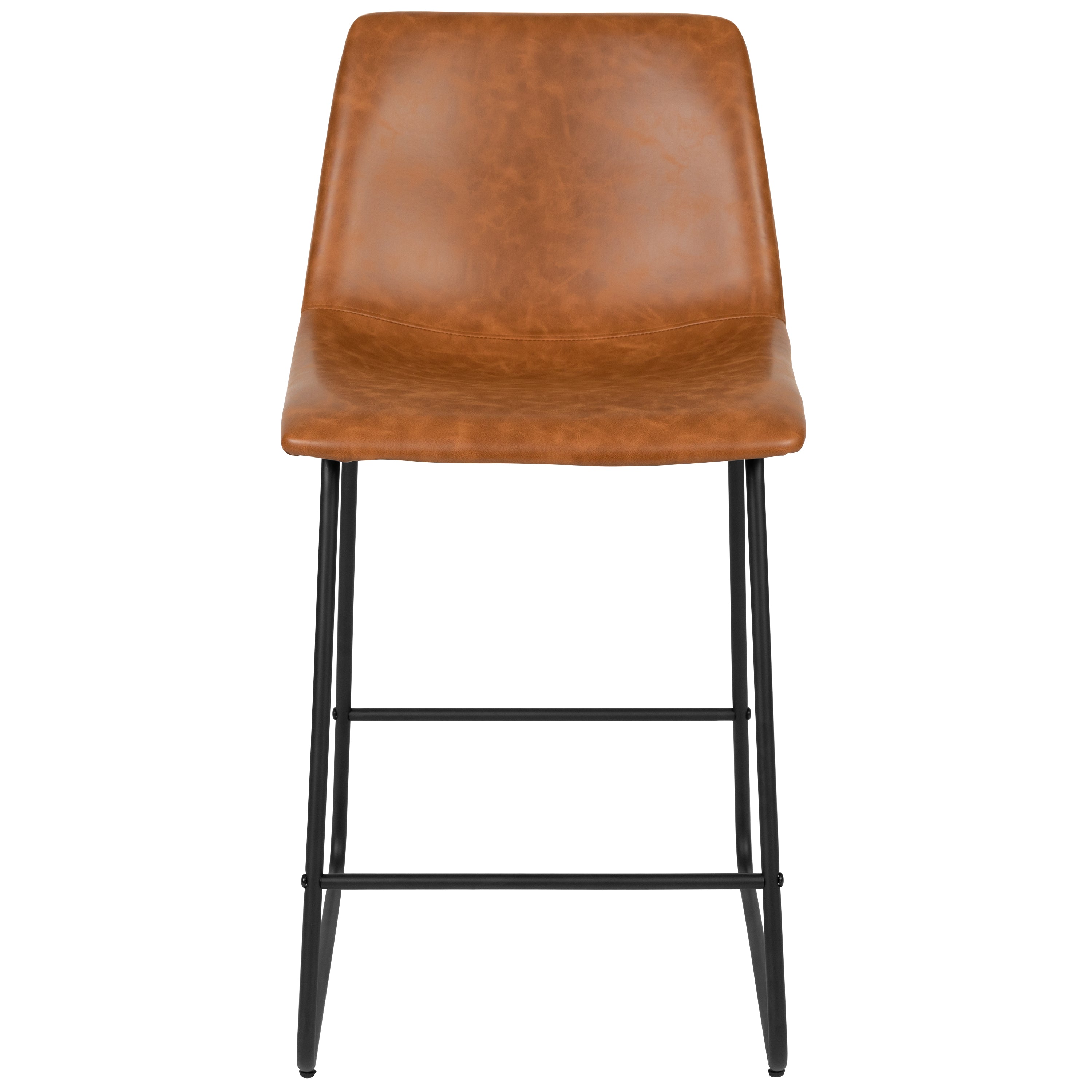 24 Inch LeatherSoft Counter Height Barstools, Set of 2