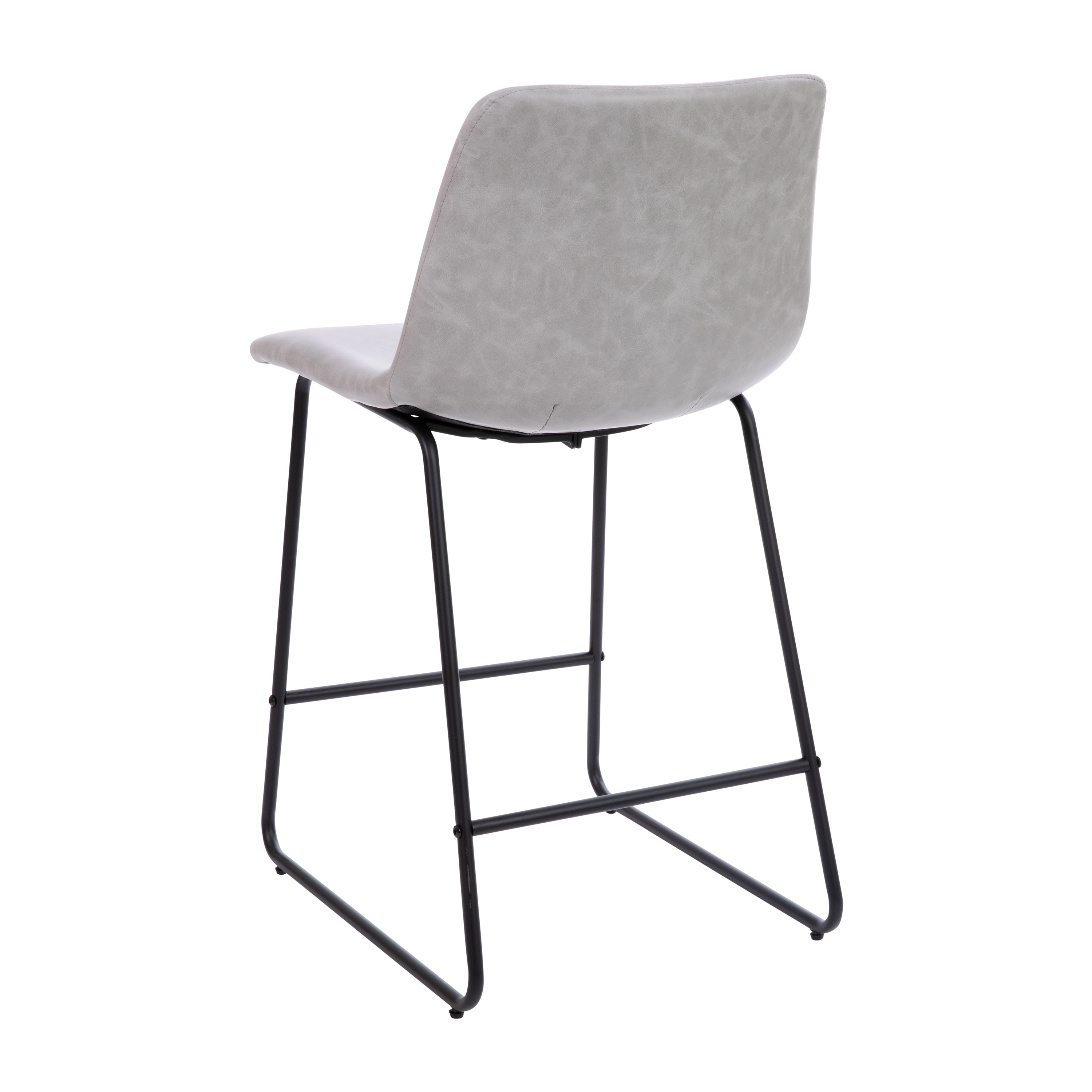 24 Inch LeatherSoft Counter Height Barstools, Set of 2
