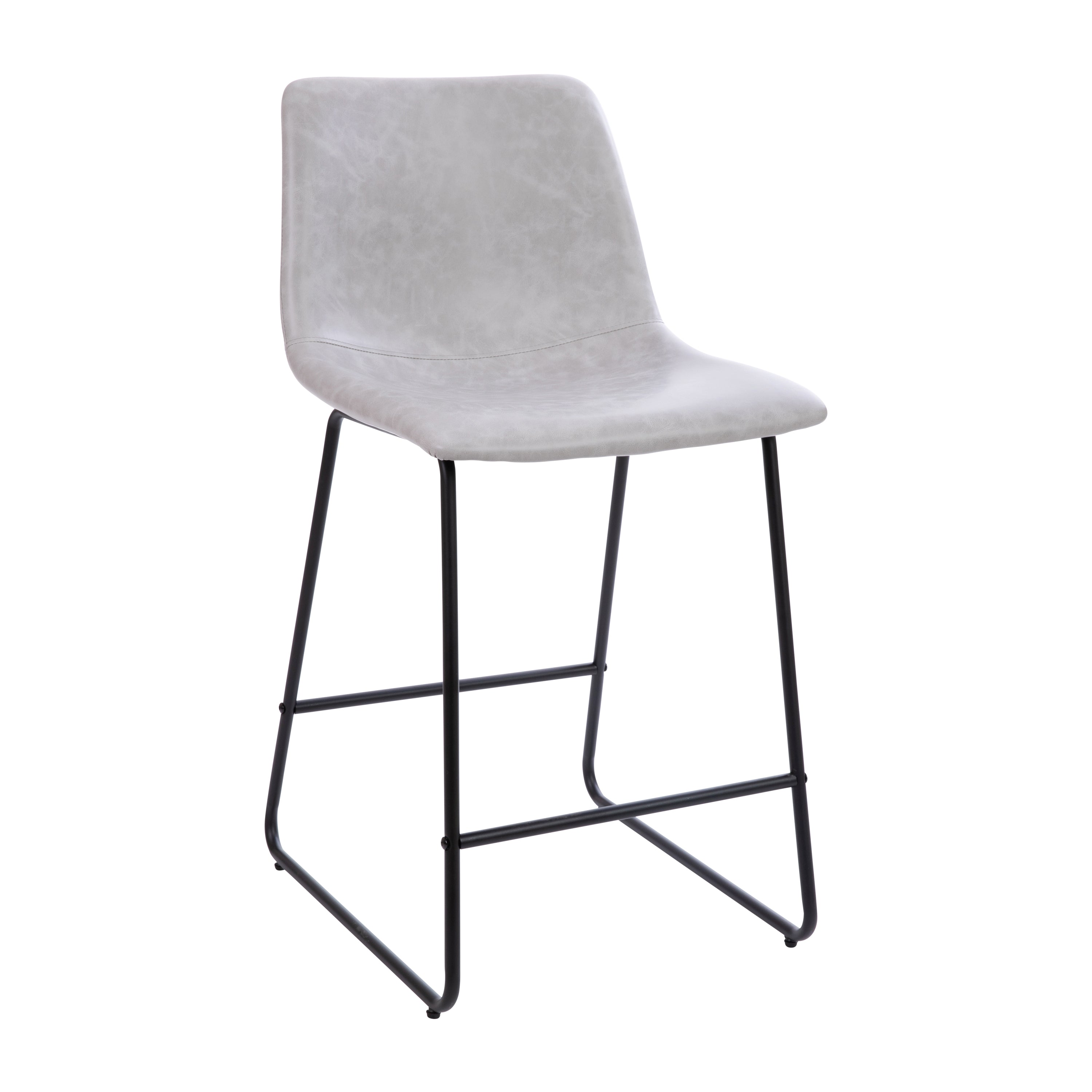 24 Inch LeatherSoft Counter Height Barstools, Set of 2