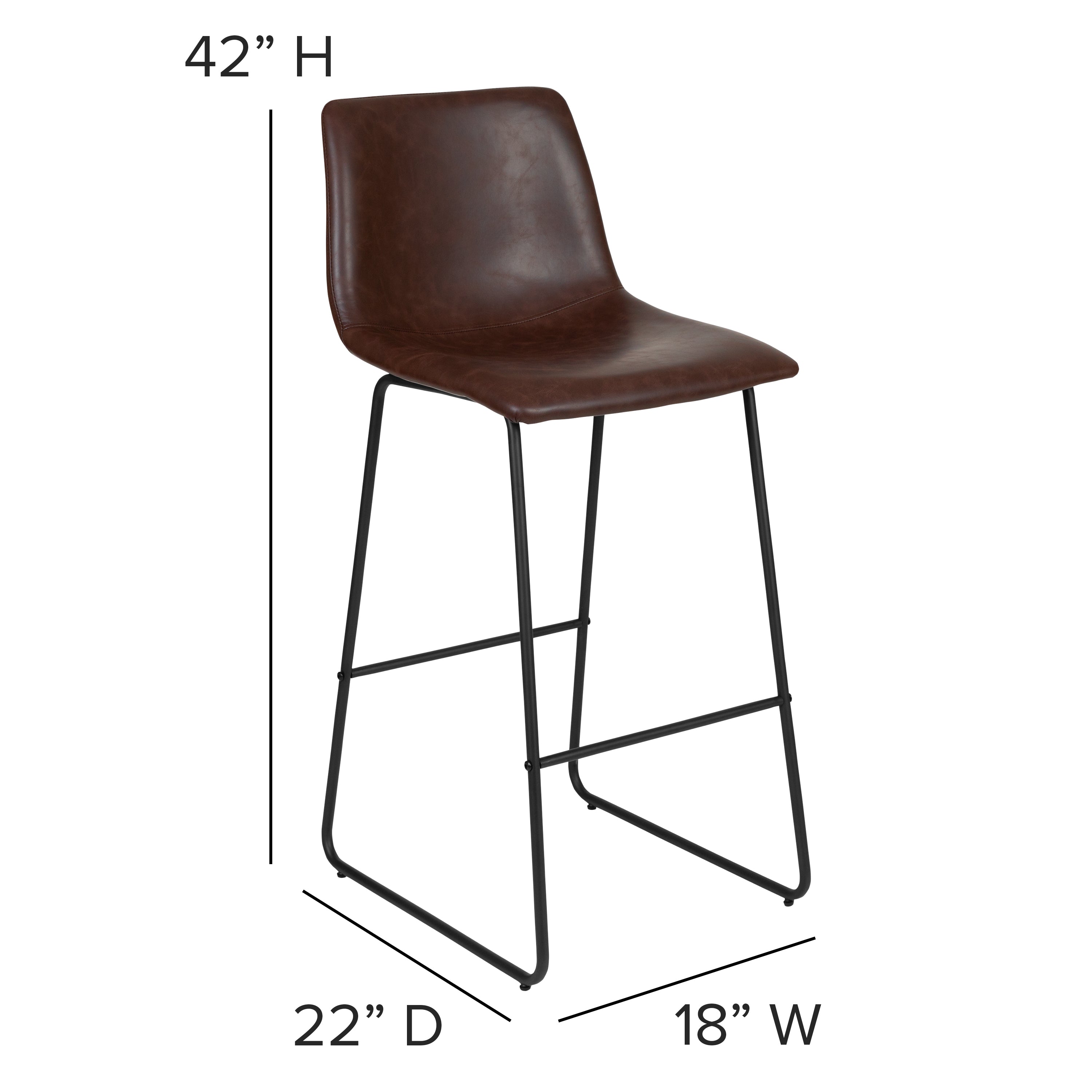 30 Inch LeatherSoft Bar Height Barstools, Set of 2