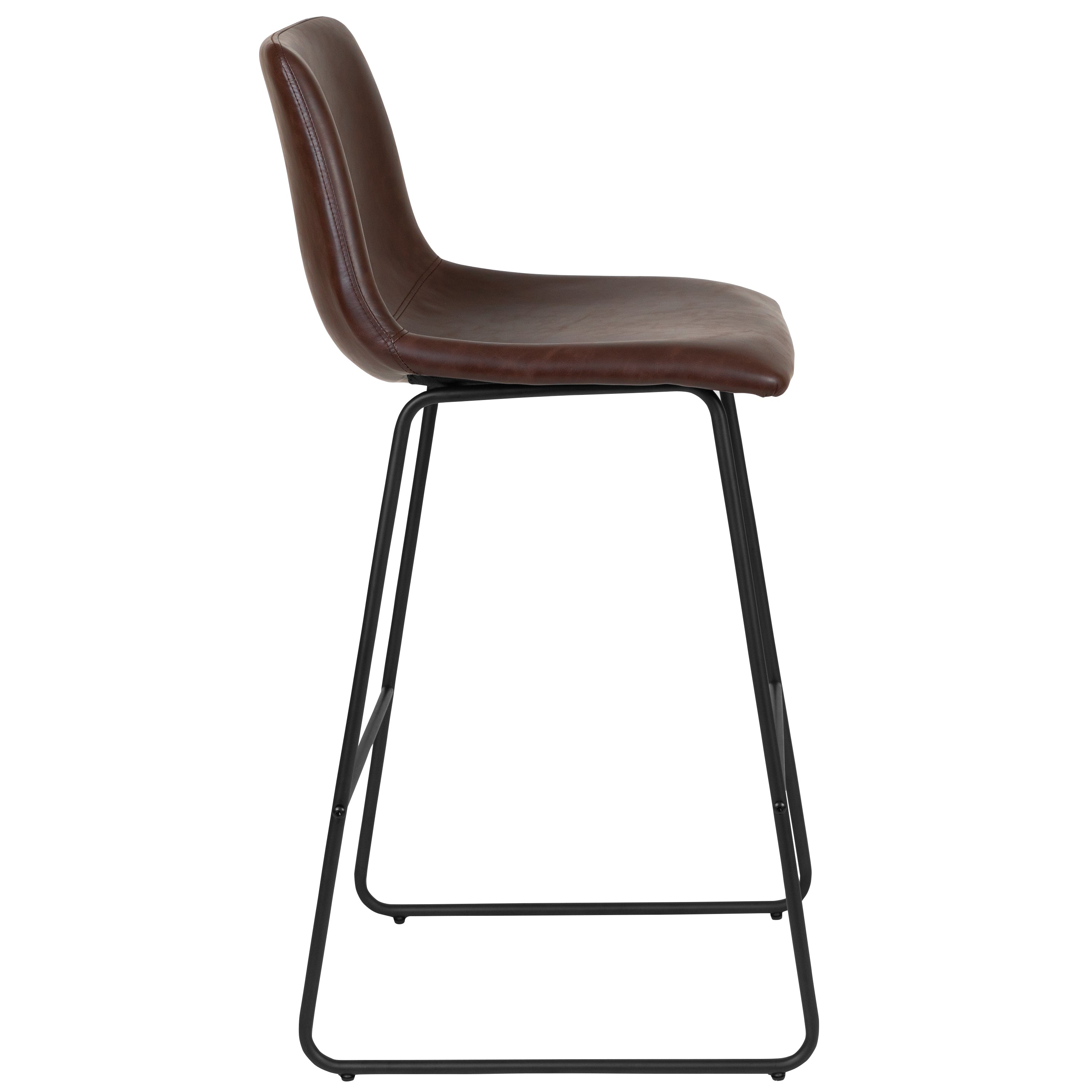 30 Inch LeatherSoft Bar Height Barstools, Set of 2