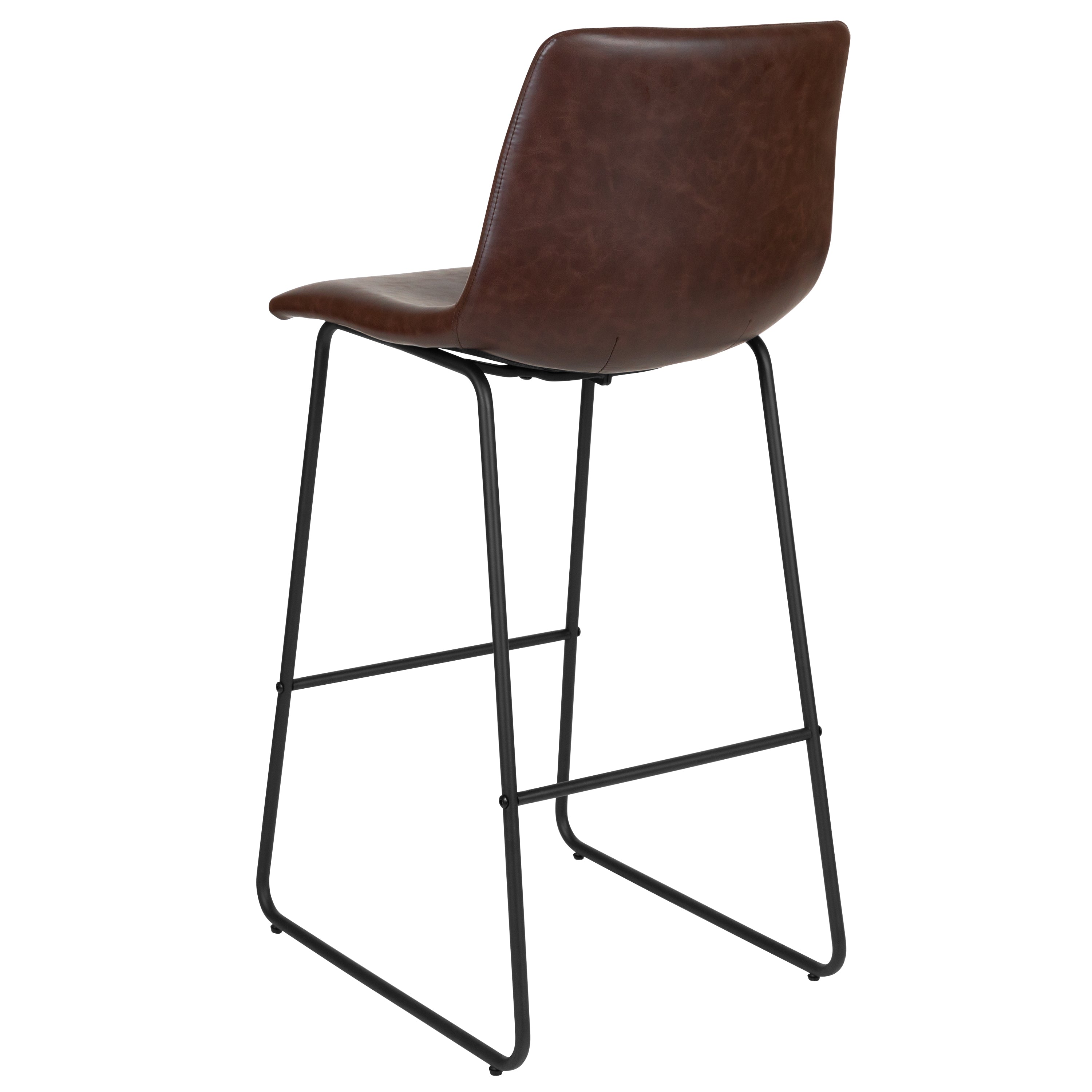 30 Inch LeatherSoft Bar Height Barstools, Set of 2