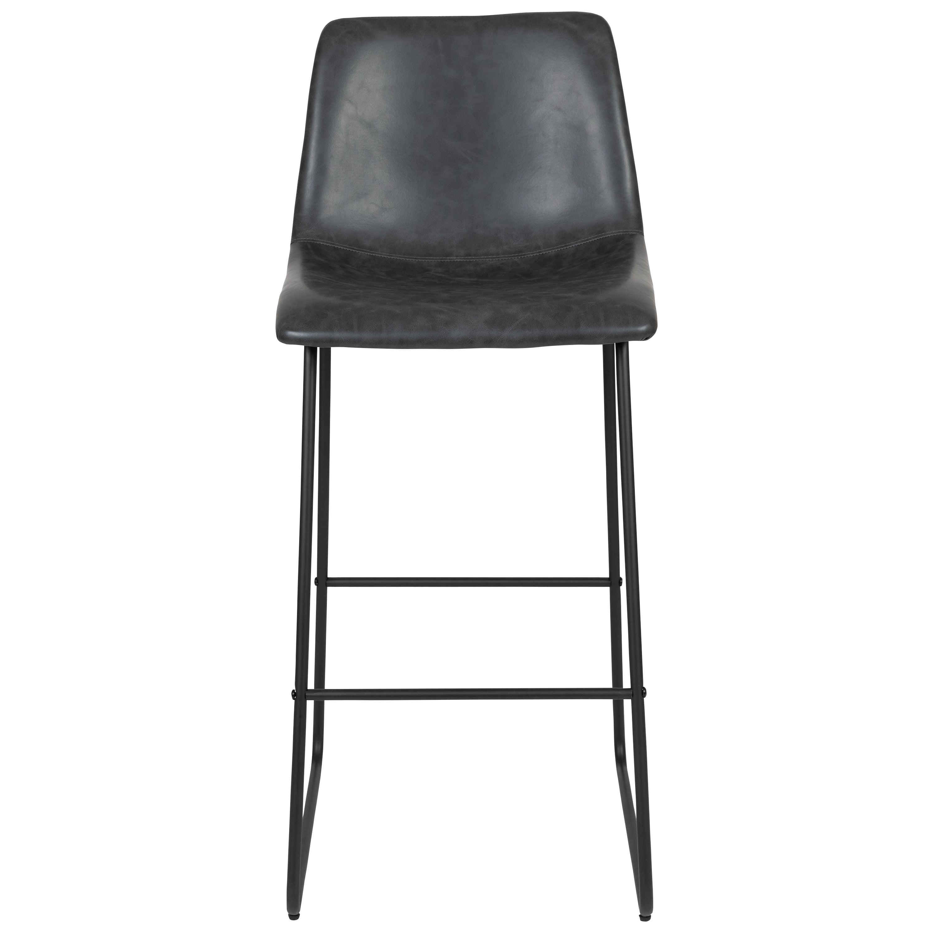 30 Inch LeatherSoft Bar Height Barstools, Set of 2
