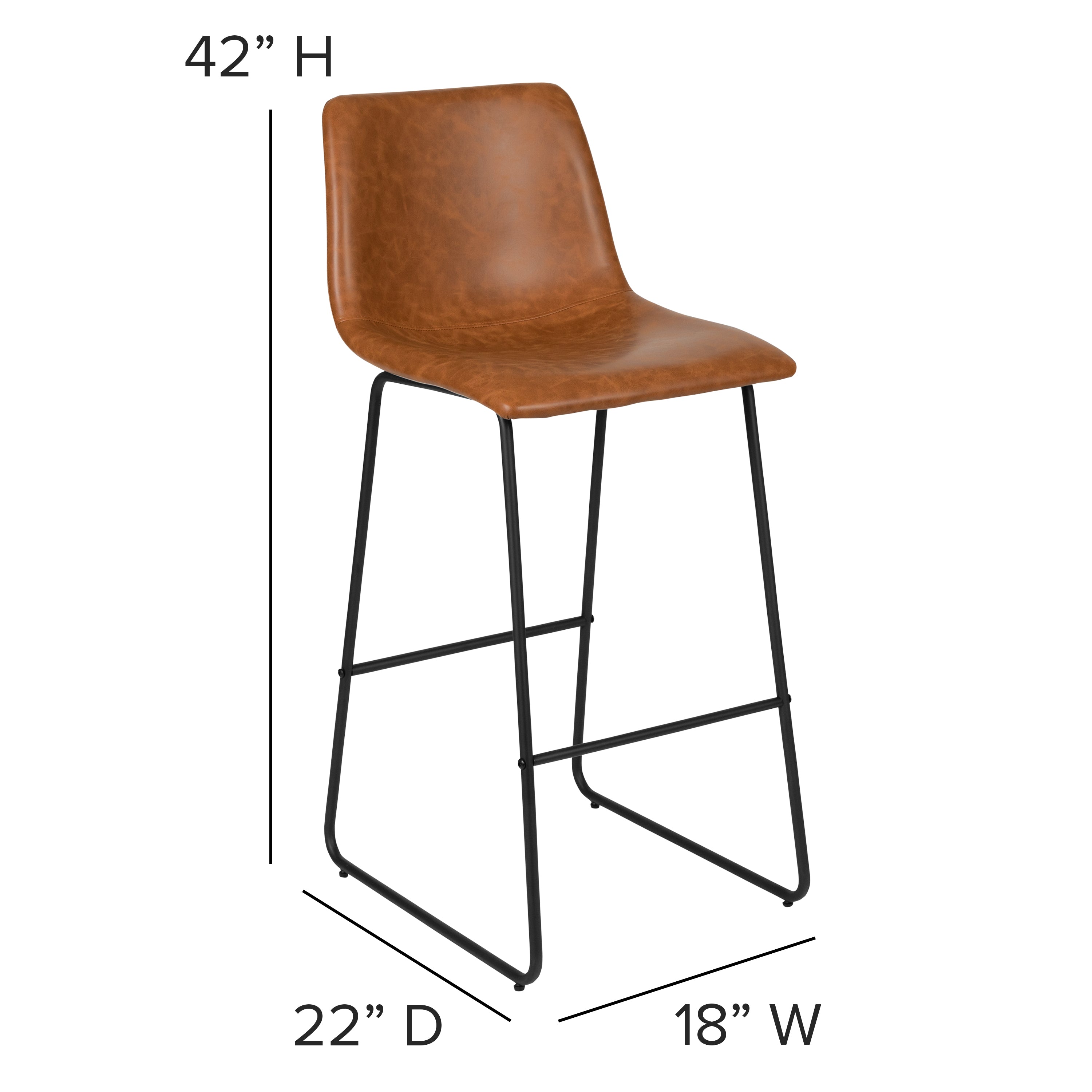 30 Inch LeatherSoft Bar Height Barstools, Set of 2