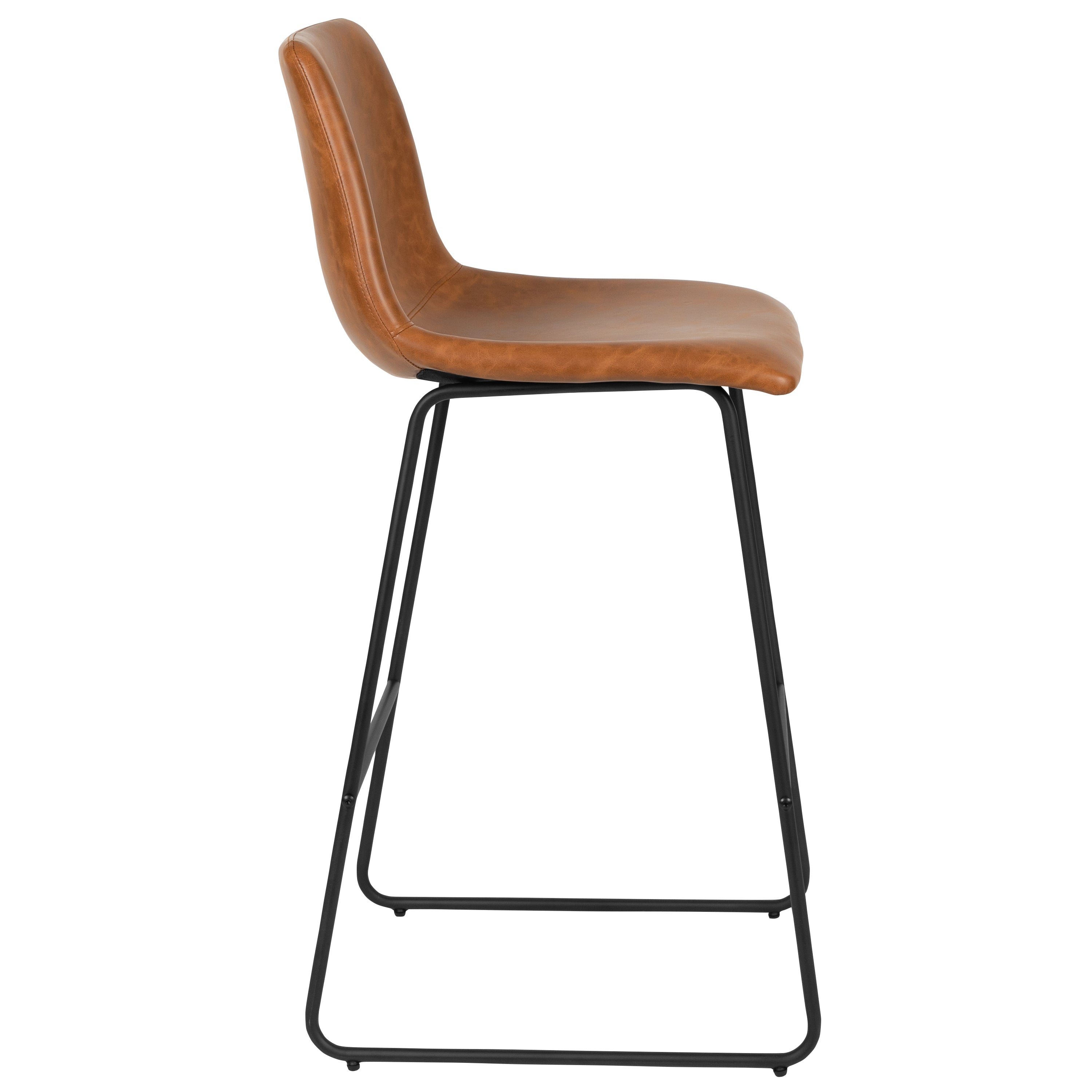 30 Inch LeatherSoft Bar Height Barstools, Set of 2