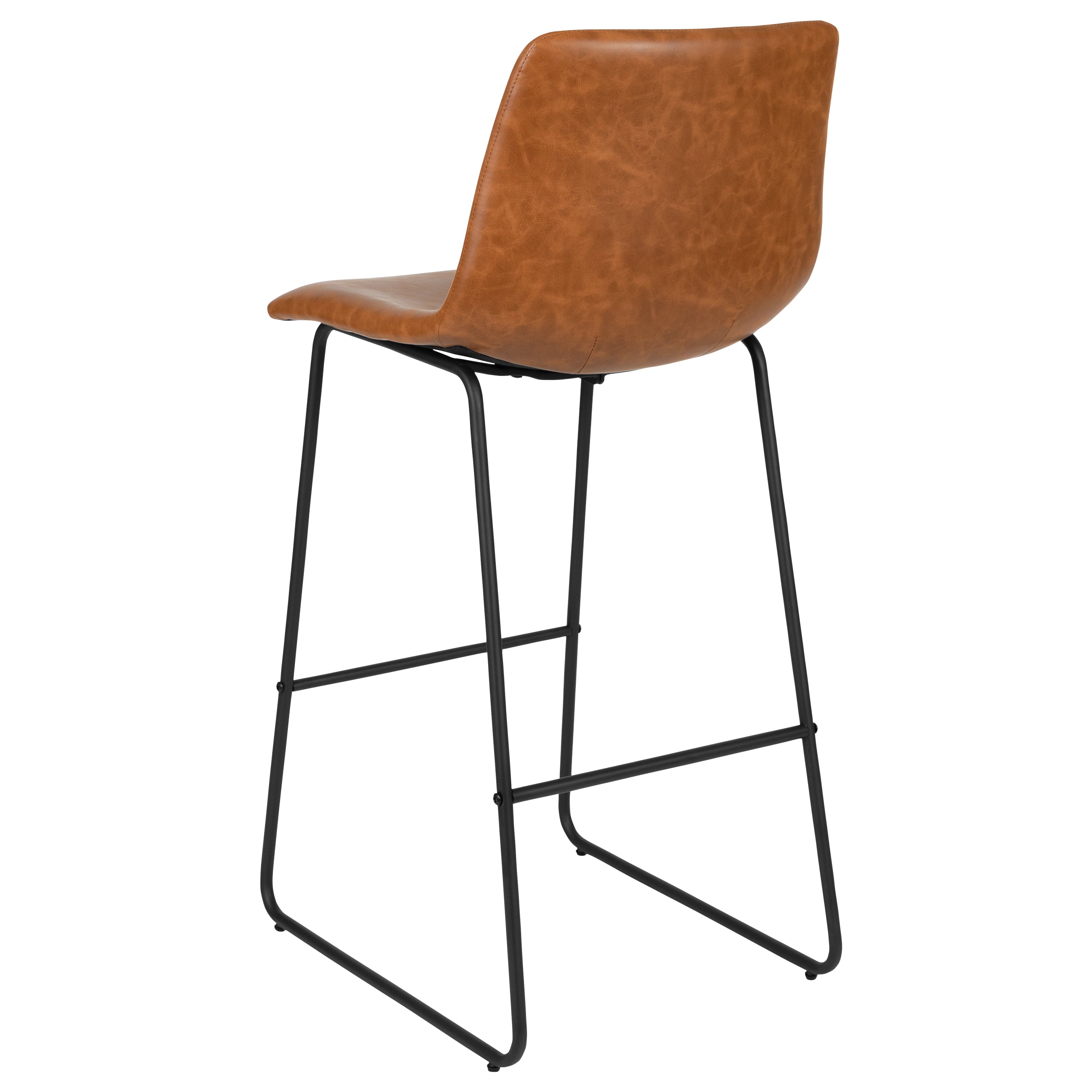 30 Inch LeatherSoft Bar Height Barstools, Set of 2