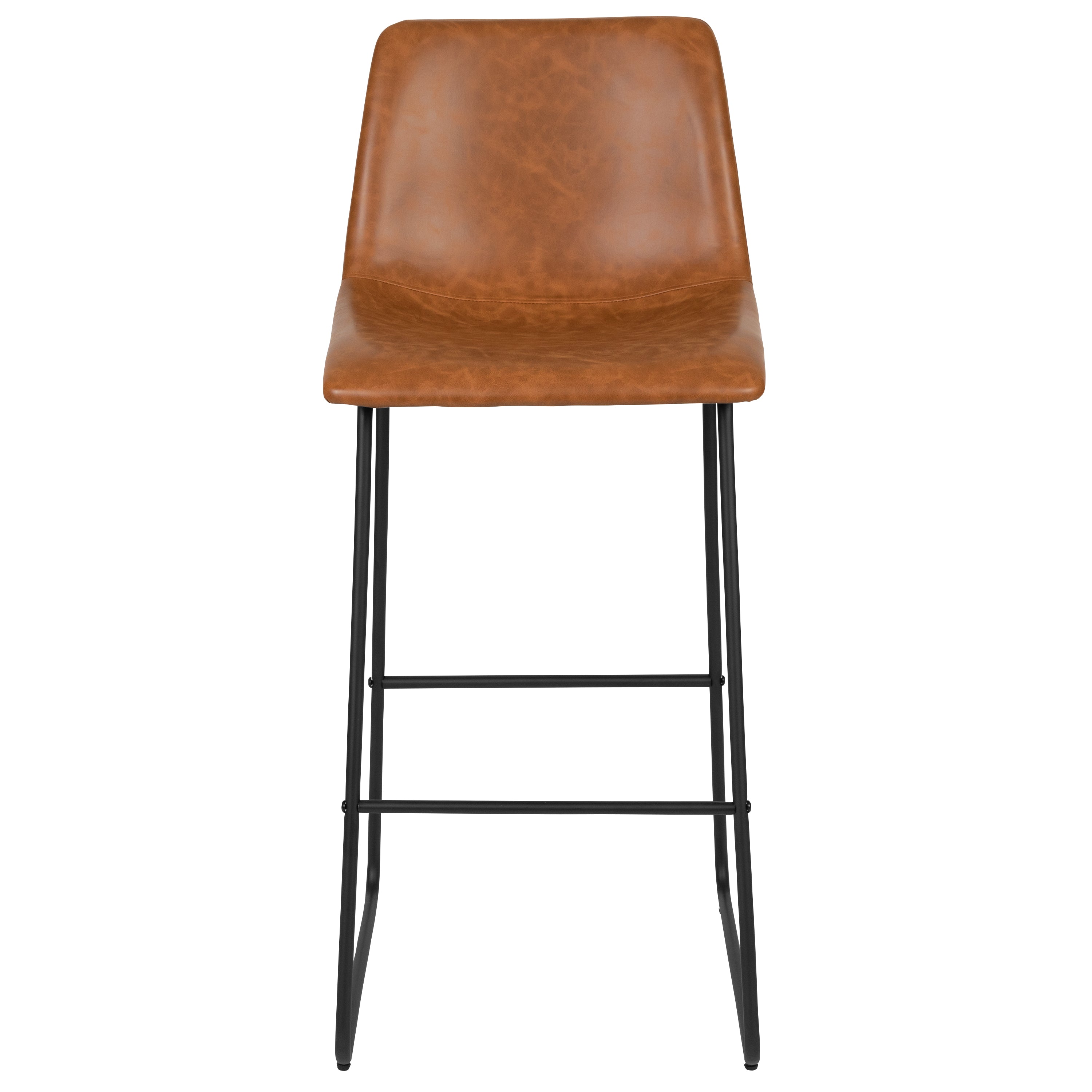 30 Inch LeatherSoft Bar Height Barstools, Set of 2