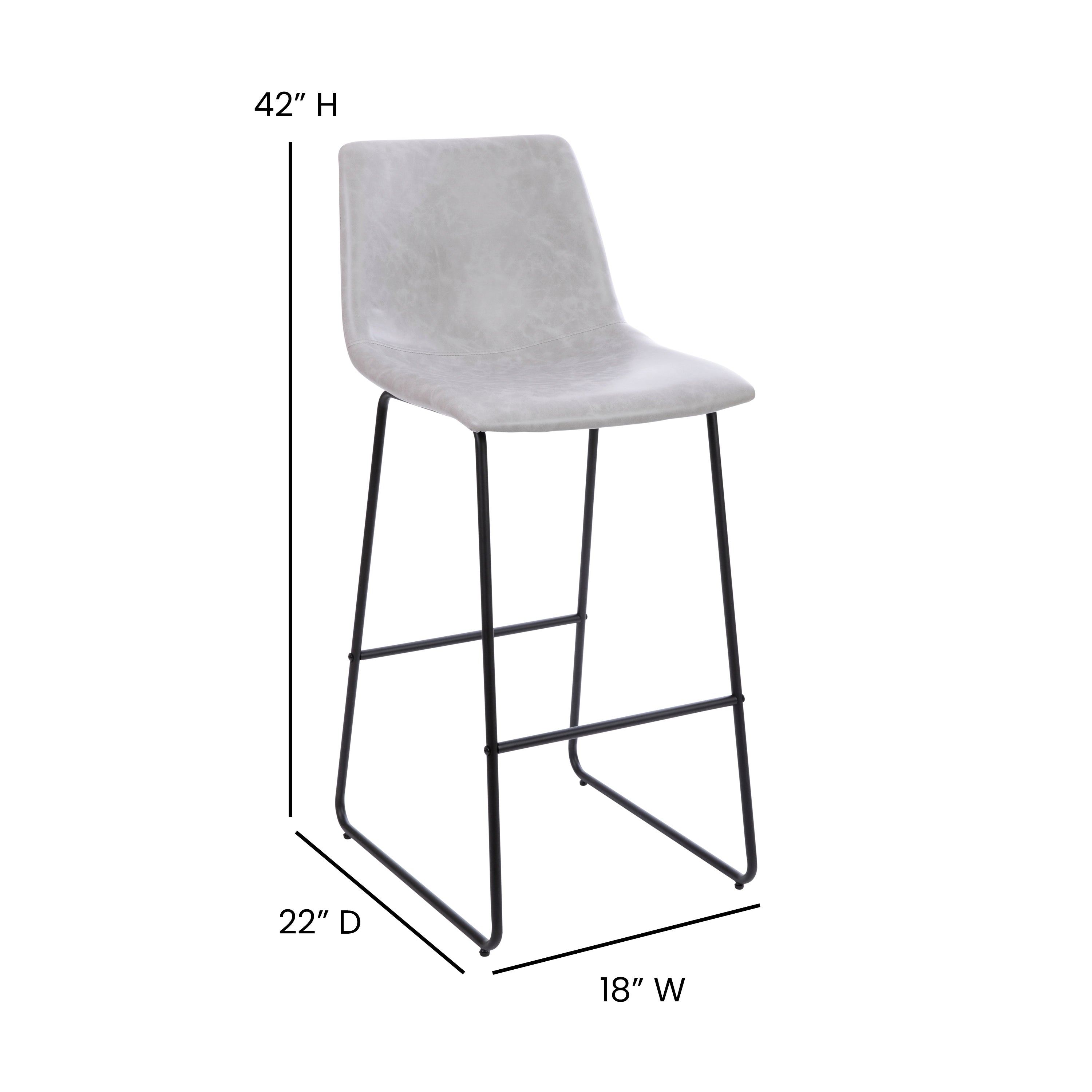 30 Inch LeatherSoft Bar Height Barstools, Set of 2