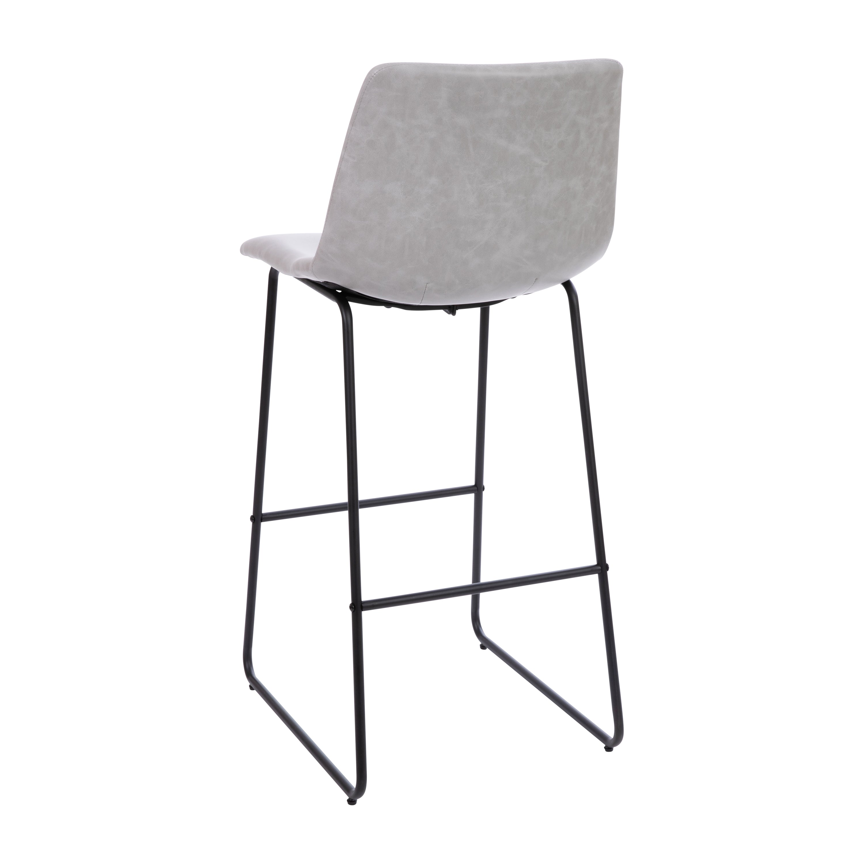 30 Inch Commercial Grade LeatherSoft Bar Height Barstools, Set of 2-Bar Stool-Flash Furniture-Wall2Wall Furnishings