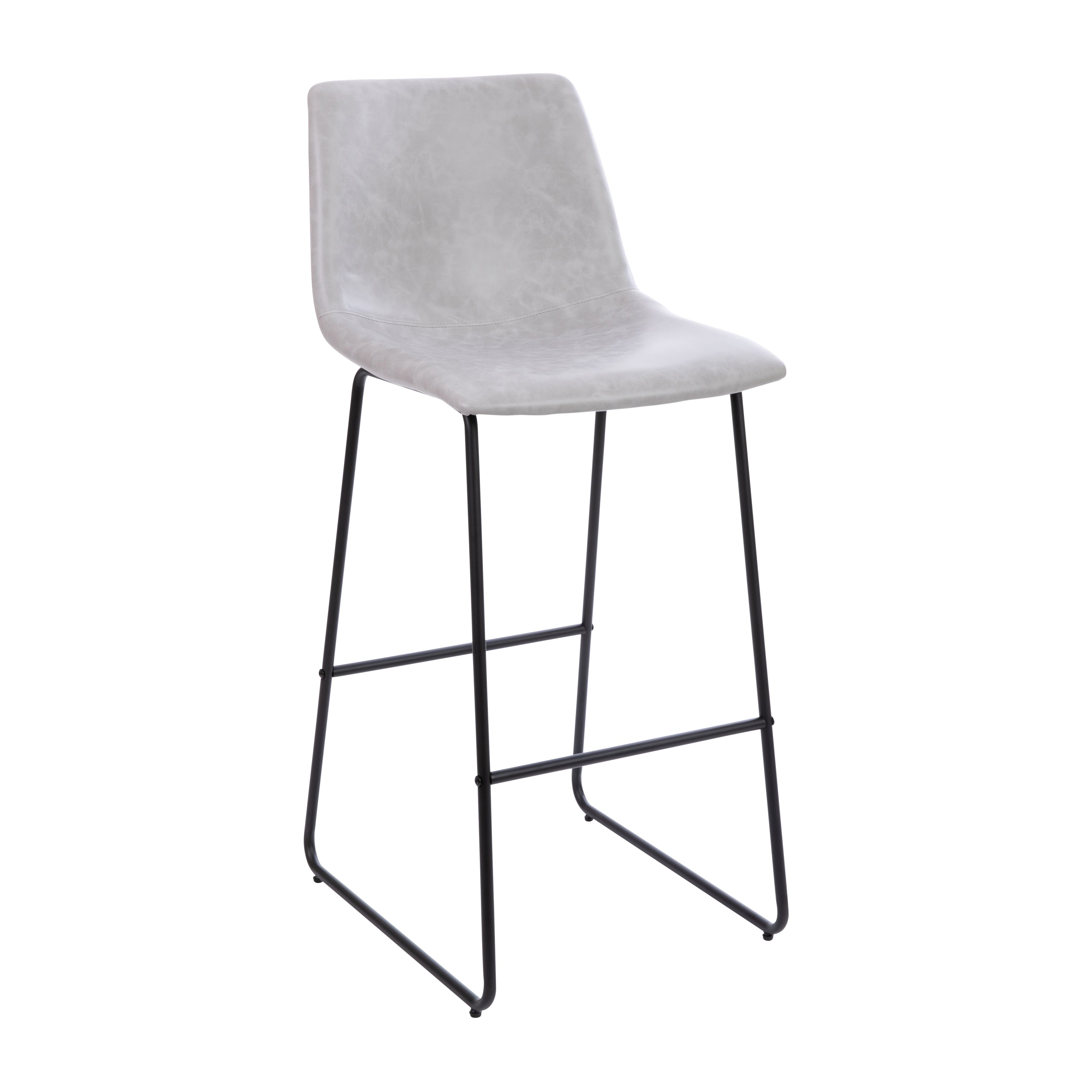 30 Inch LeatherSoft Bar Height Barstools, Set of 2