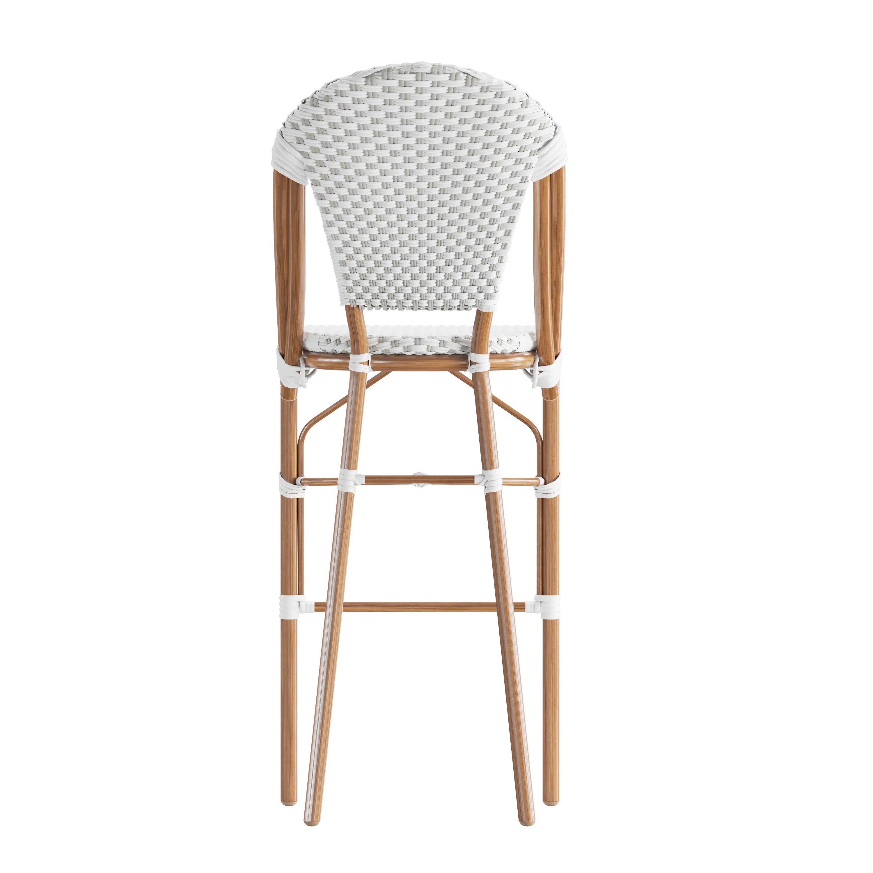 Lourdes Set of 2 Stackable Indoor/Outdoor Bistro 30" High Bar Height Stools