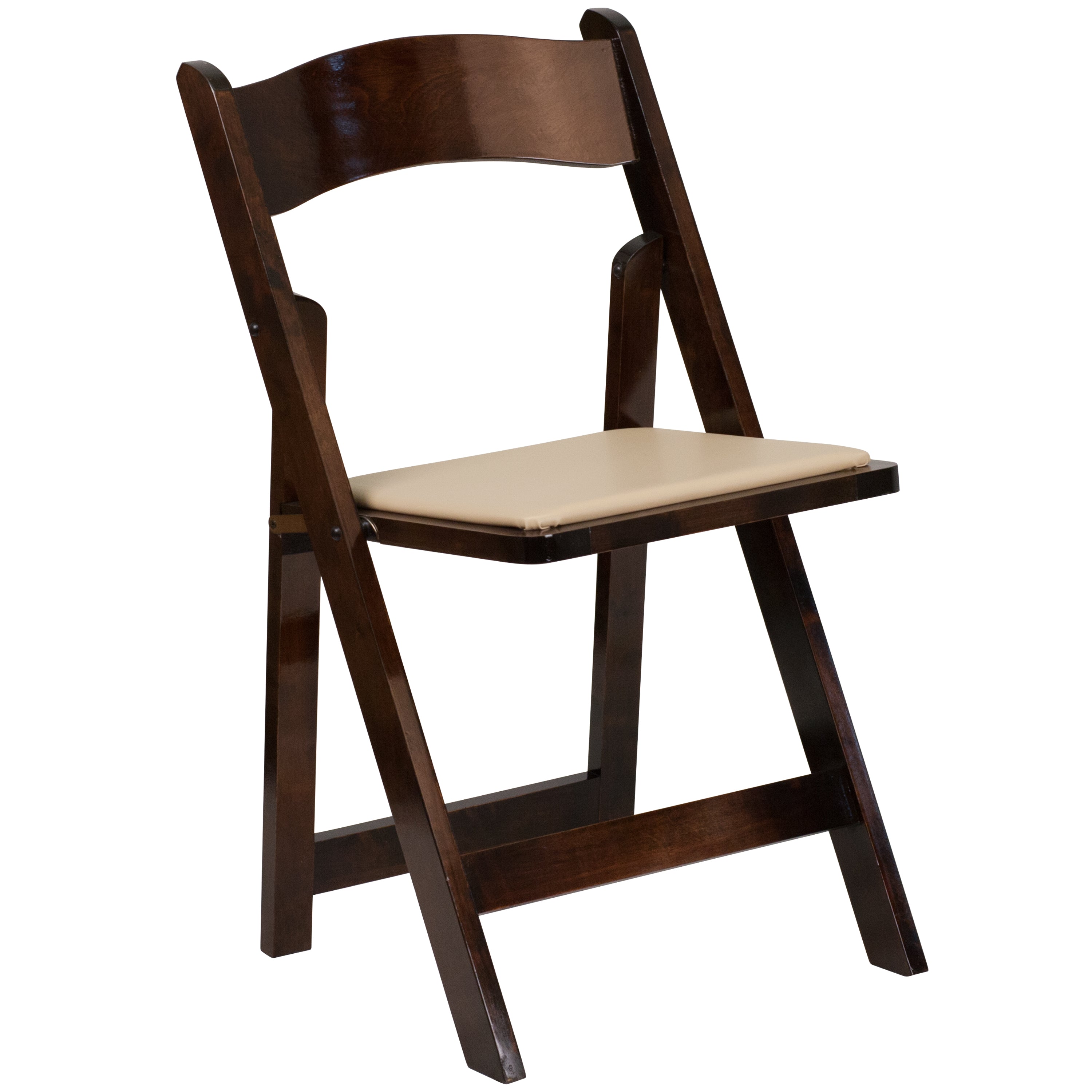 2 Pack HERCULES Series Wood Folding Chair with Vinyl Padded Seat-Folding Chair-Flash Furniture-Wall2Wall Furnishings