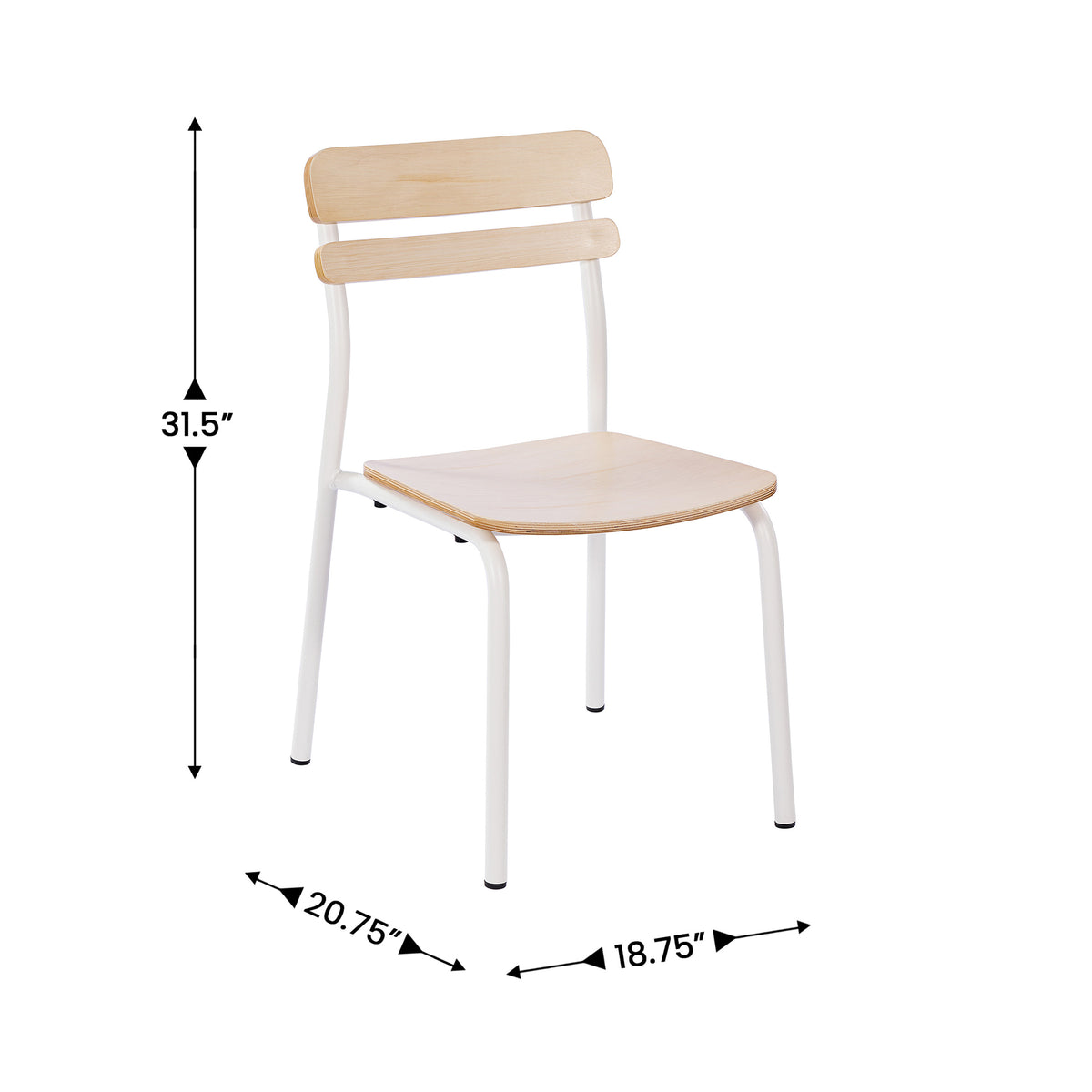 2 Pack Cyprus Commercial Grade Solid Wood Dining Chairs with Metal Frames and Antique Finish