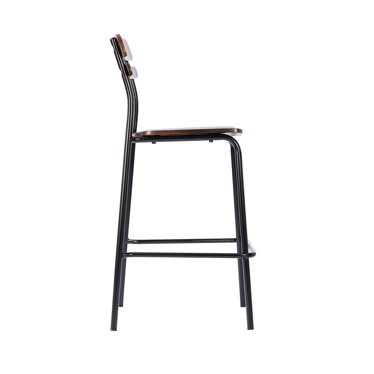 2 Pack Cyprus Commercial Grade Solid Wood Bar Stools with Metal Frames and Antique Finish
