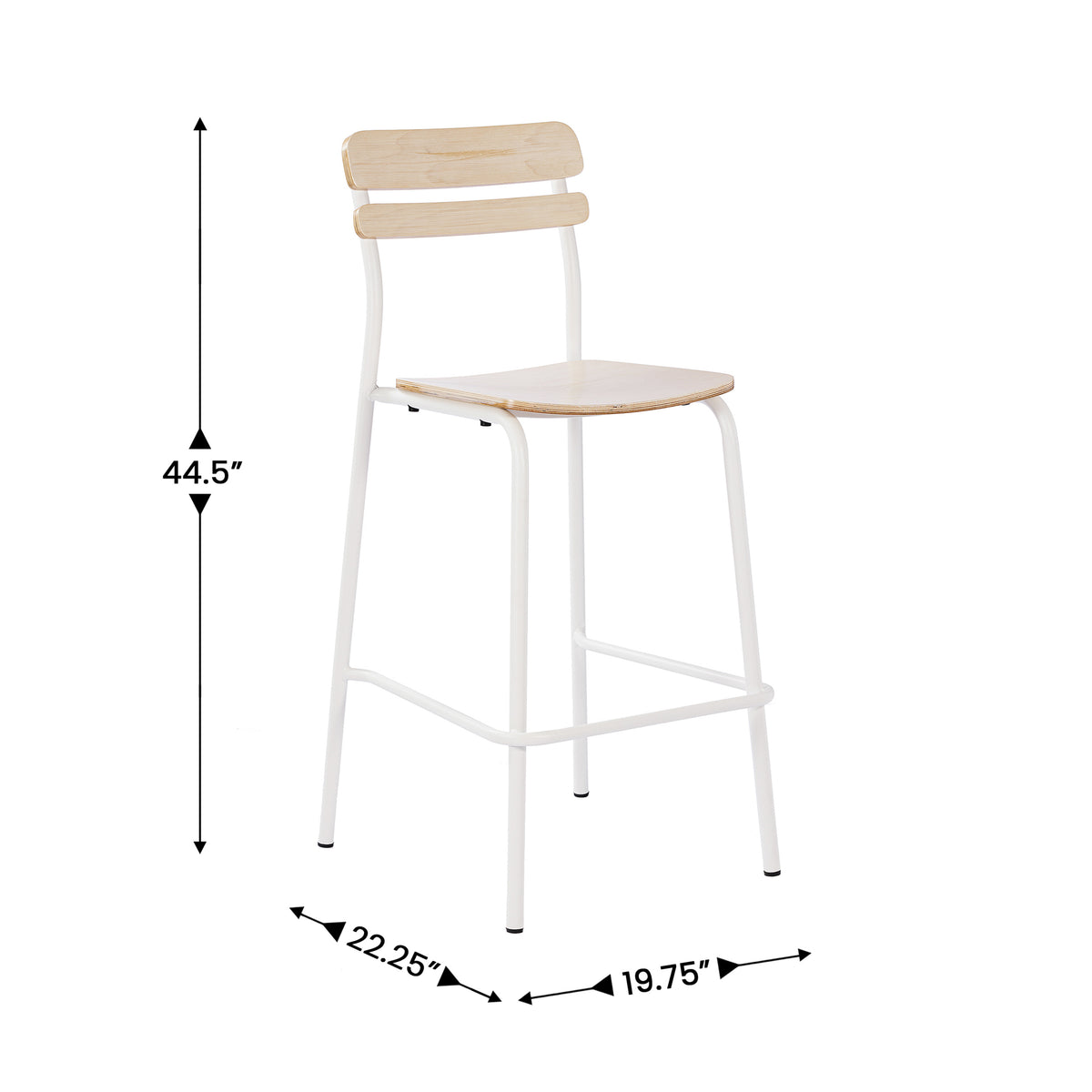 2 Pack Cyprus Commercial Grade Solid Wood Bar Stools with Metal Frames and Antique Finish