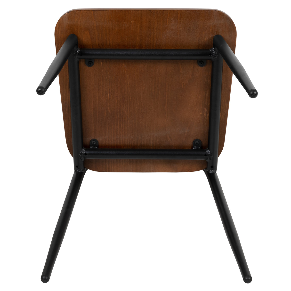 Industrial Dining Chair with Steel Frame and Rustic Wood Seat, Set of 2