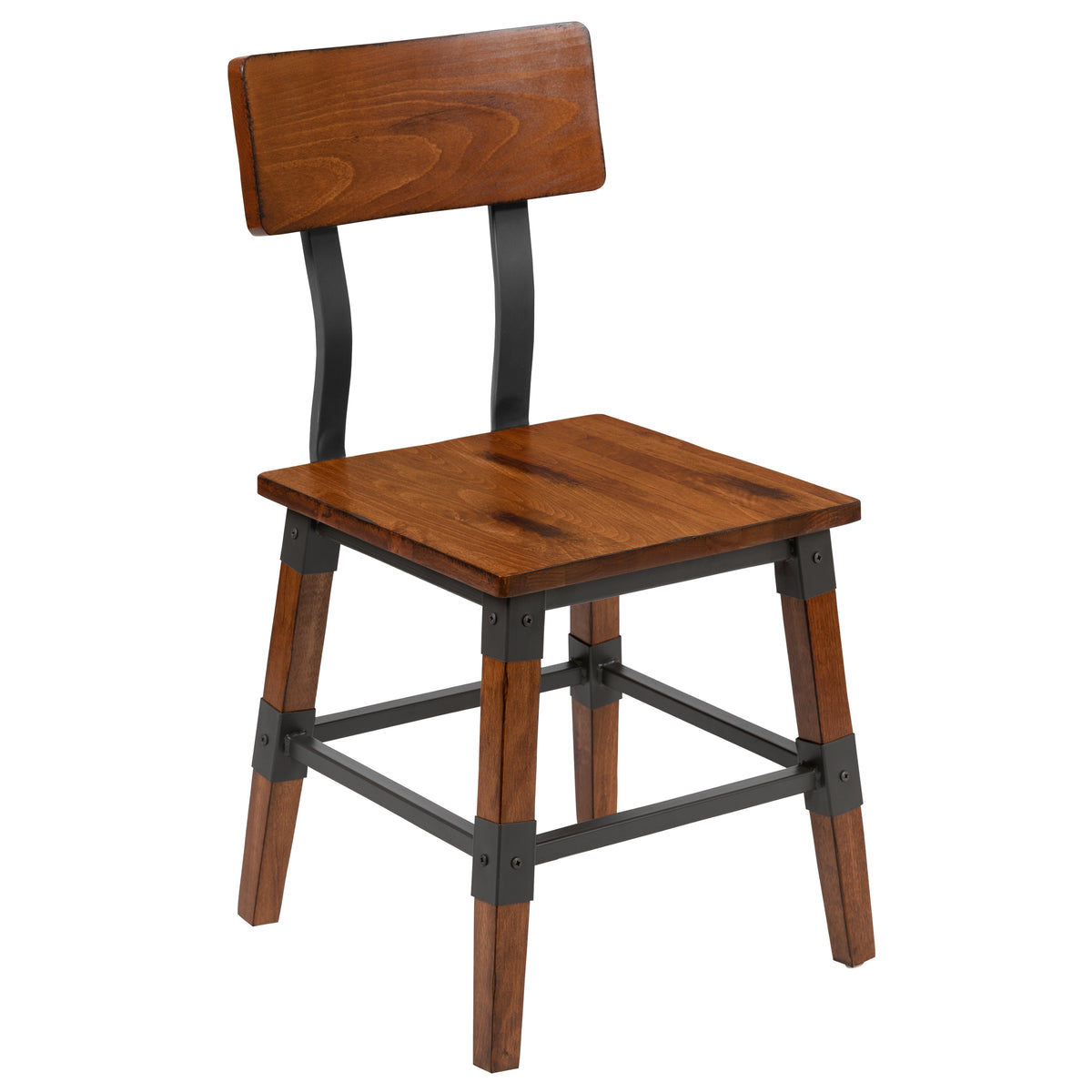 2 Pack Rustic Antique Industrial Wood Dining Chair