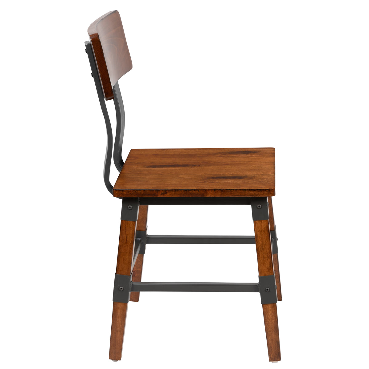 2 Pack Rustic Antique Industrial Wood Dining Chair